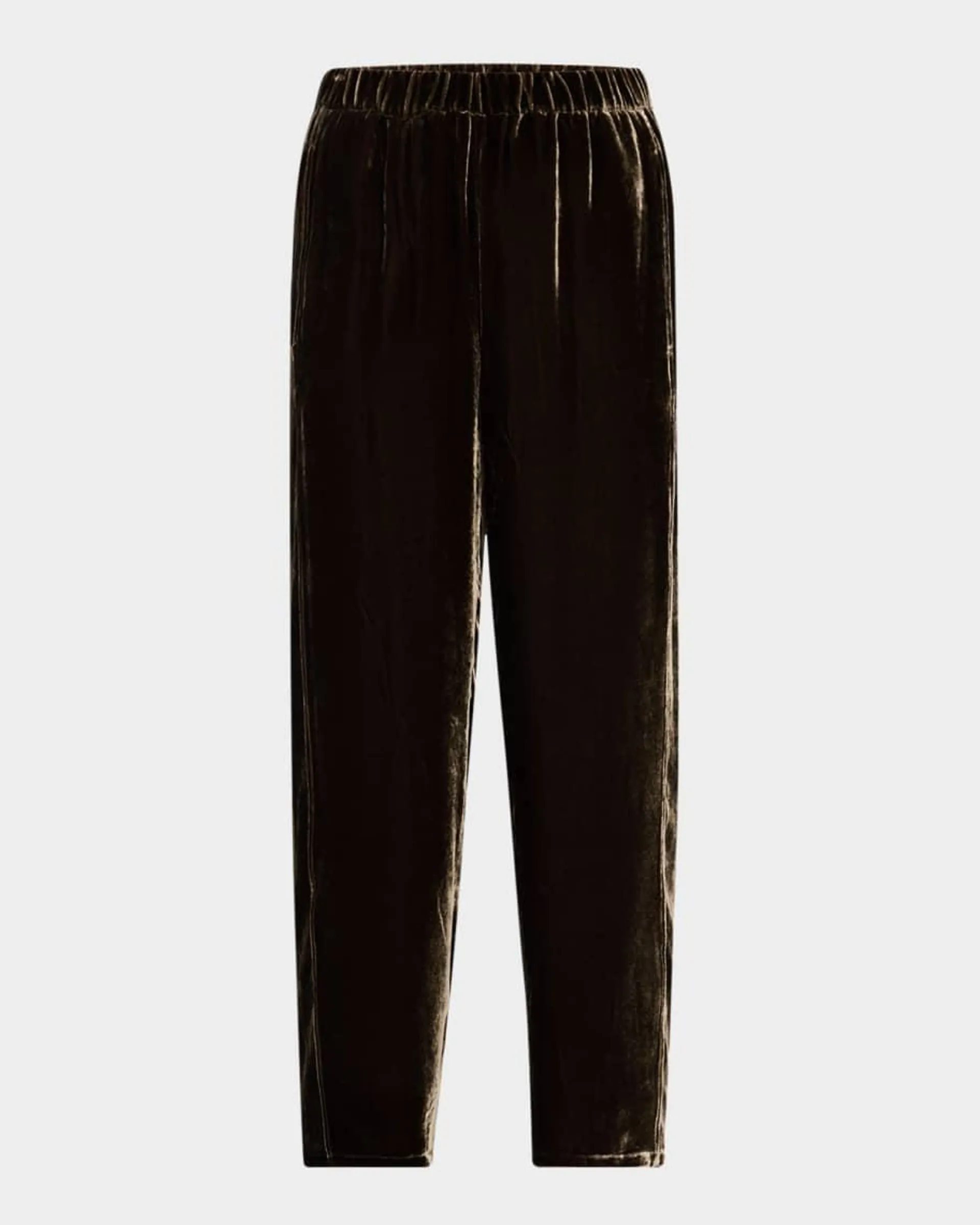 Cropped Shimmer Velvet Lantern Pants