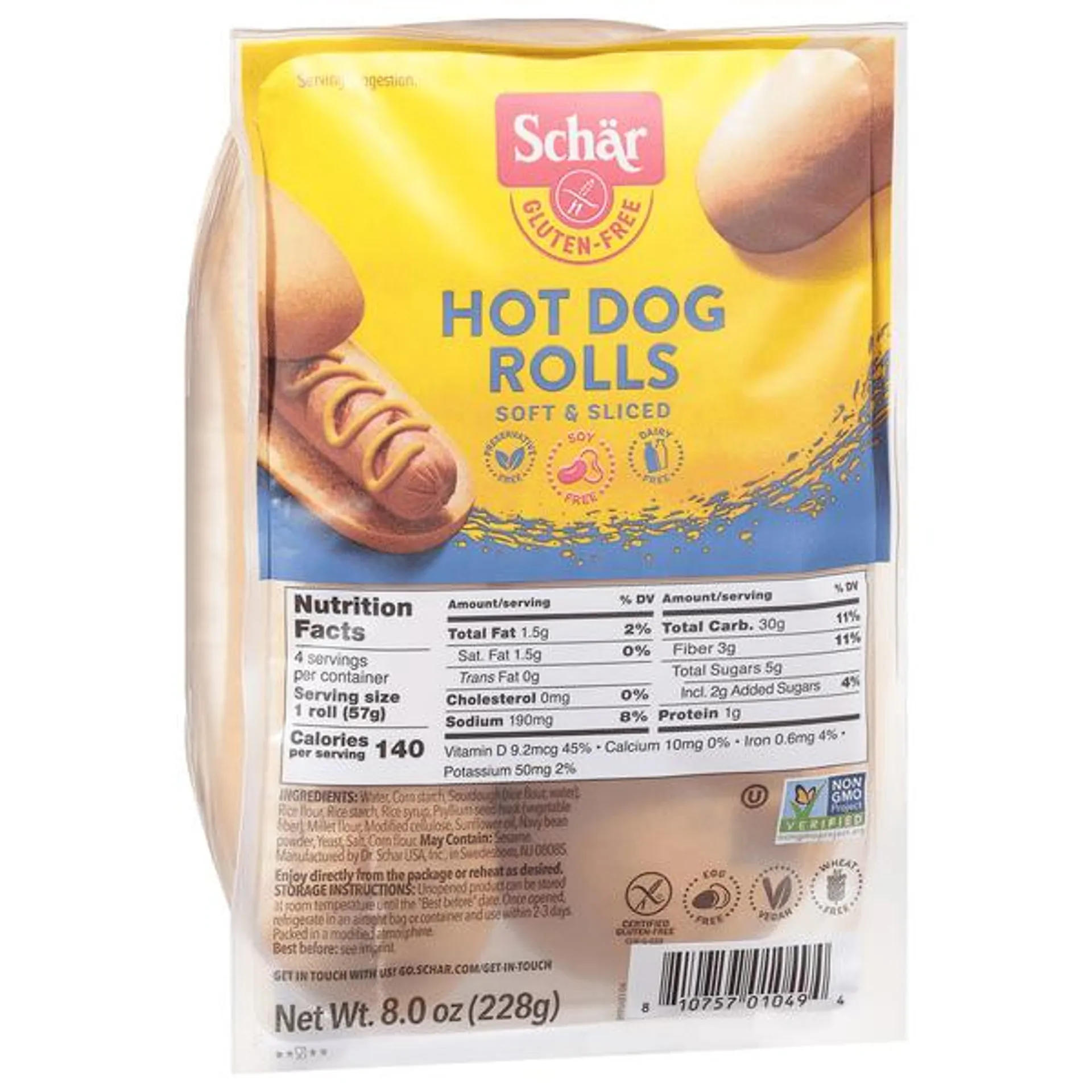 Schar Hot Dog Rolls, Gluten-Free