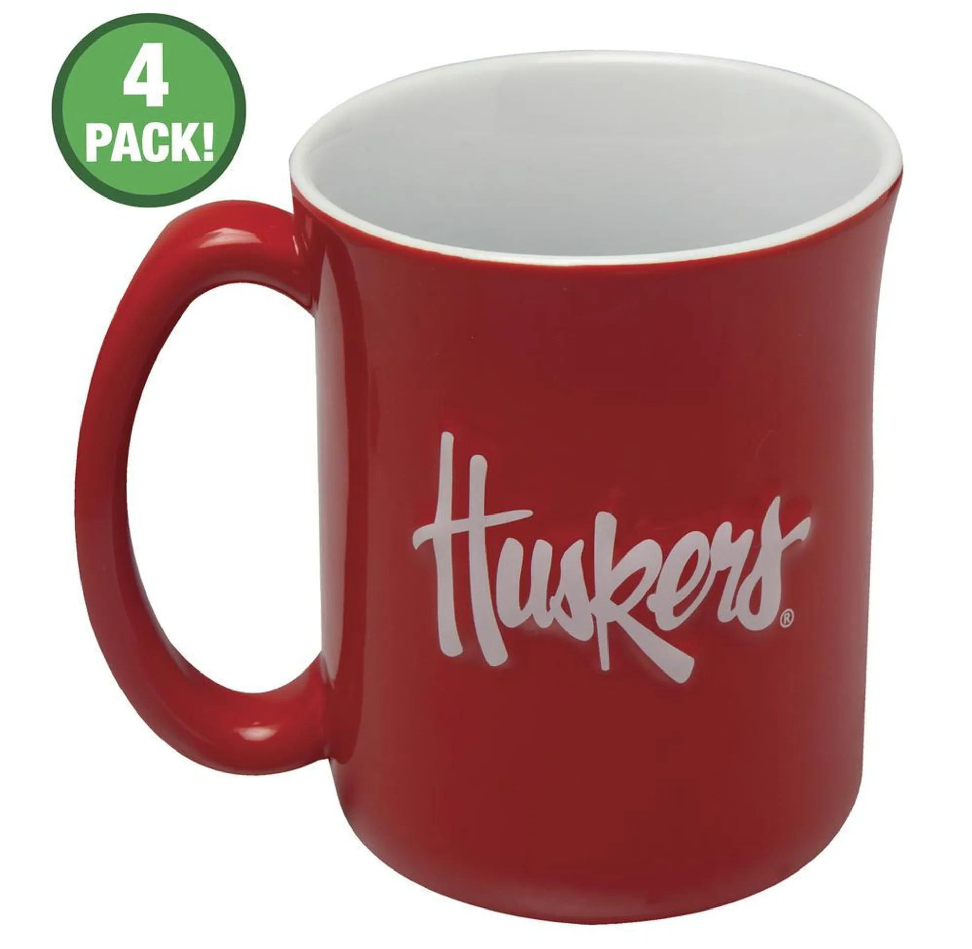 Nebraska Huskers 15 oz Café Mug - 4 Pack