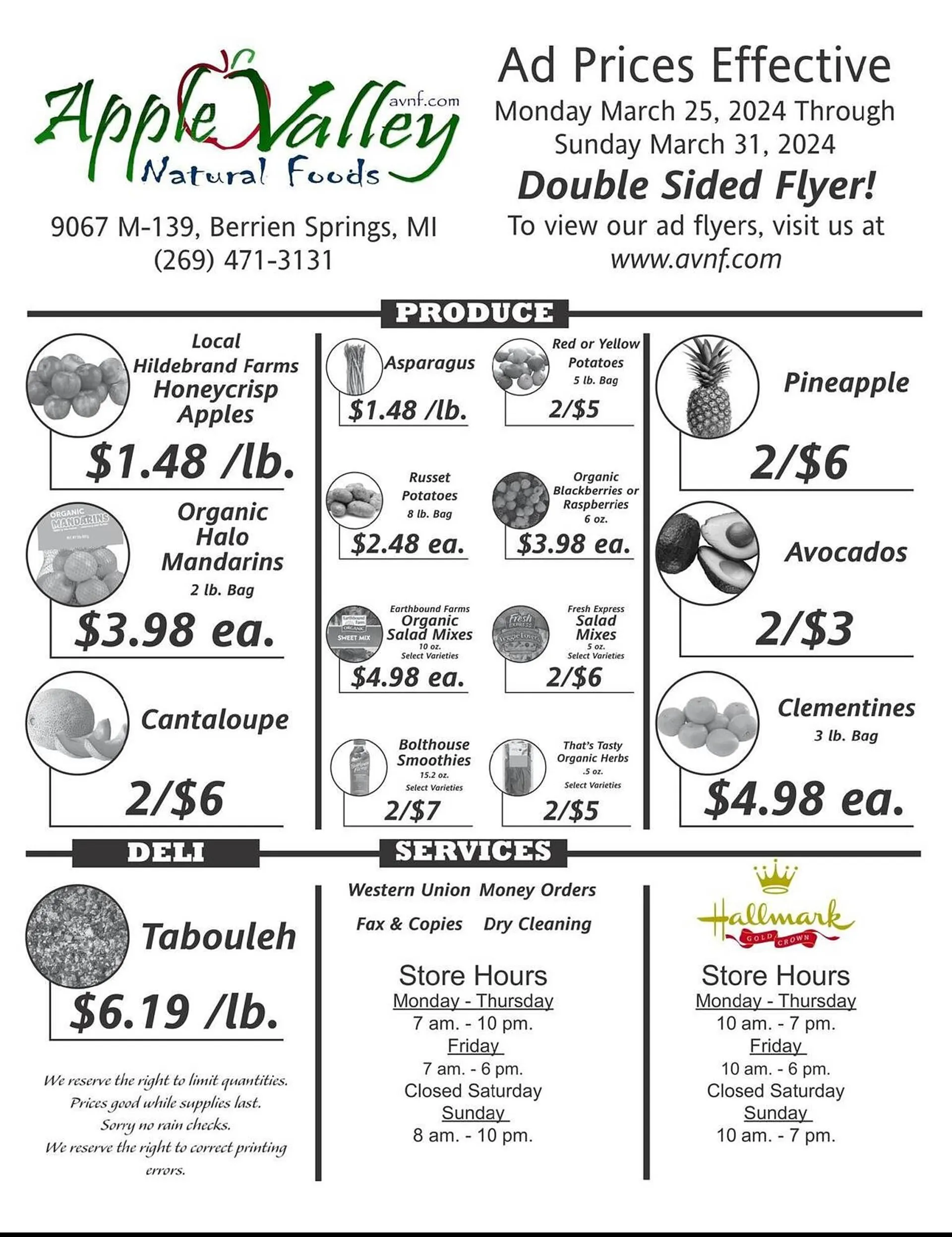 Weekly ad Apple Valley Natural Foods Weekly Ad from March 25 to March 31 2024 - Page 1