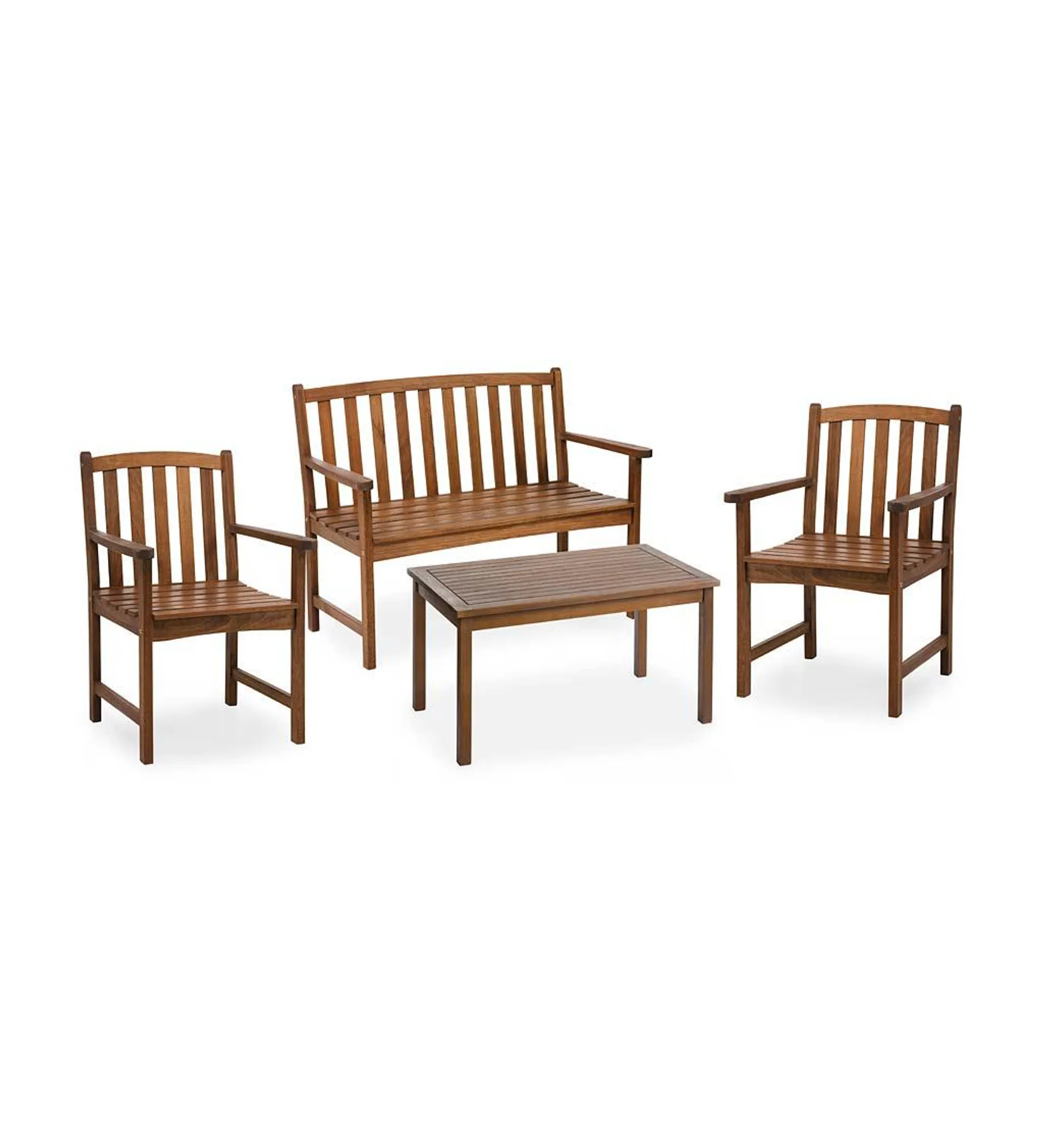 Lancaster Eucalyptus Outdoor Seating, 4-Piece Set - Natural