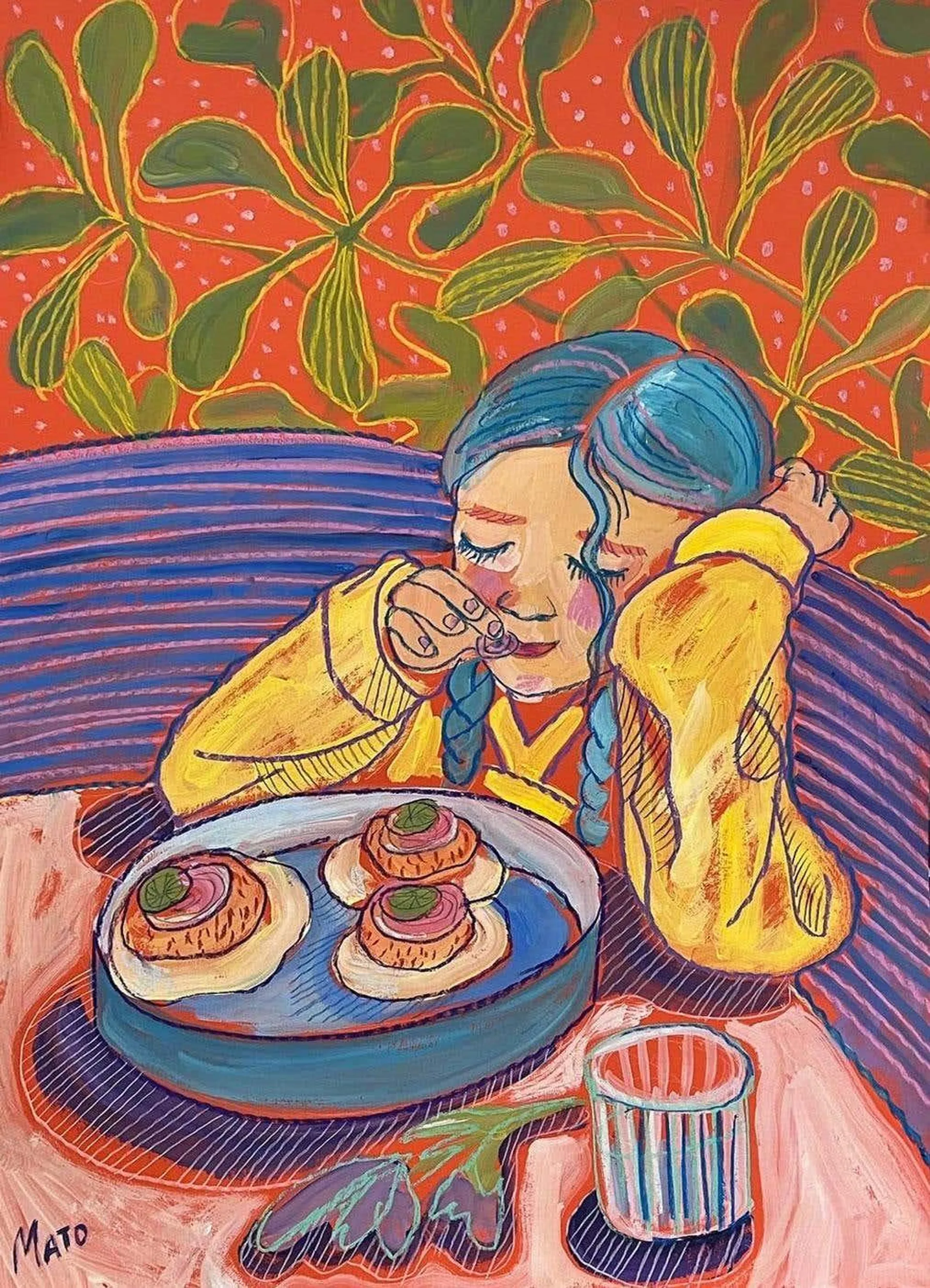 Aleksandra Mato Breakfast girl, 70x50cm