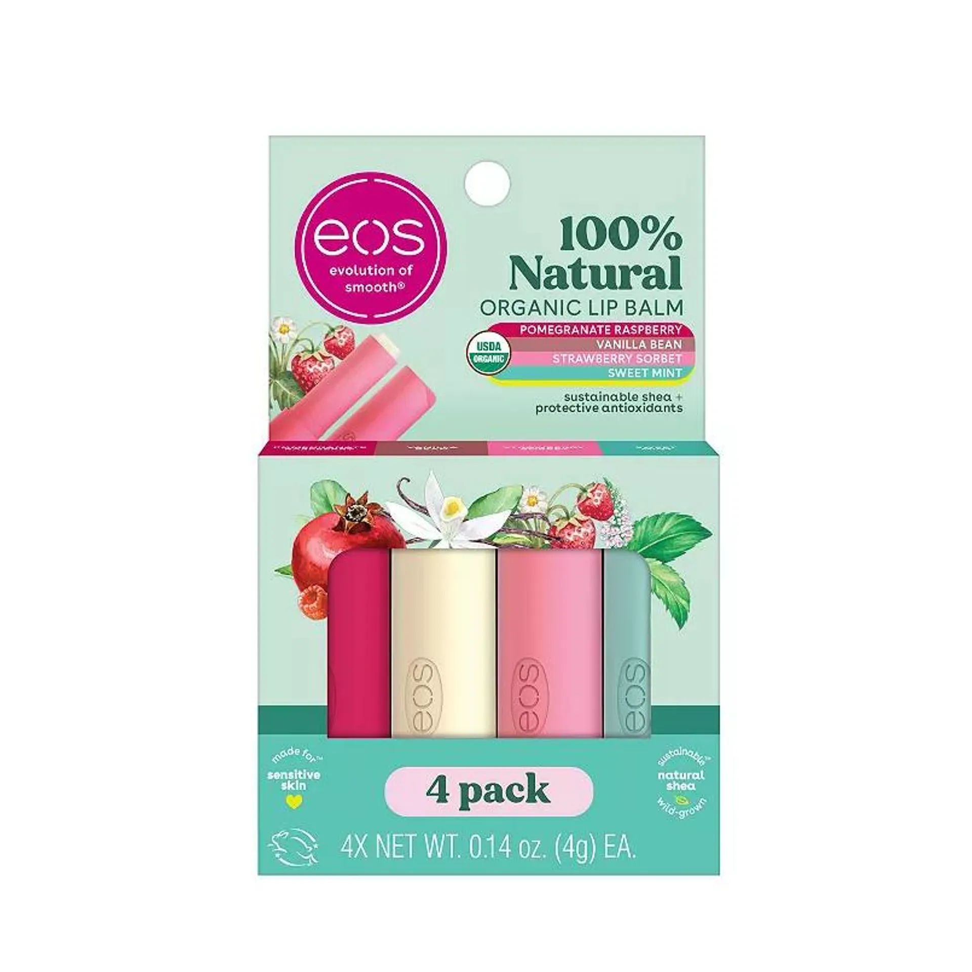 EOS 100% Natural & Organic 4-Pack Lip Balm