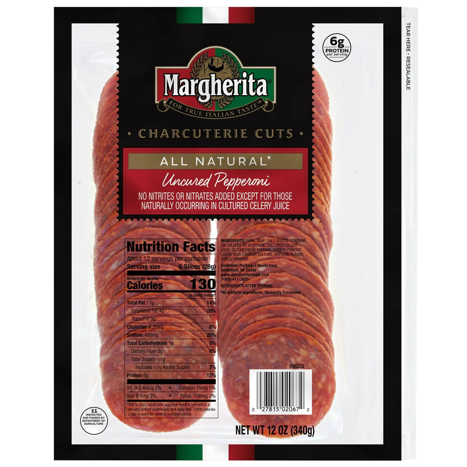 Margherita Uncured Sliced Pepperoni 12oz