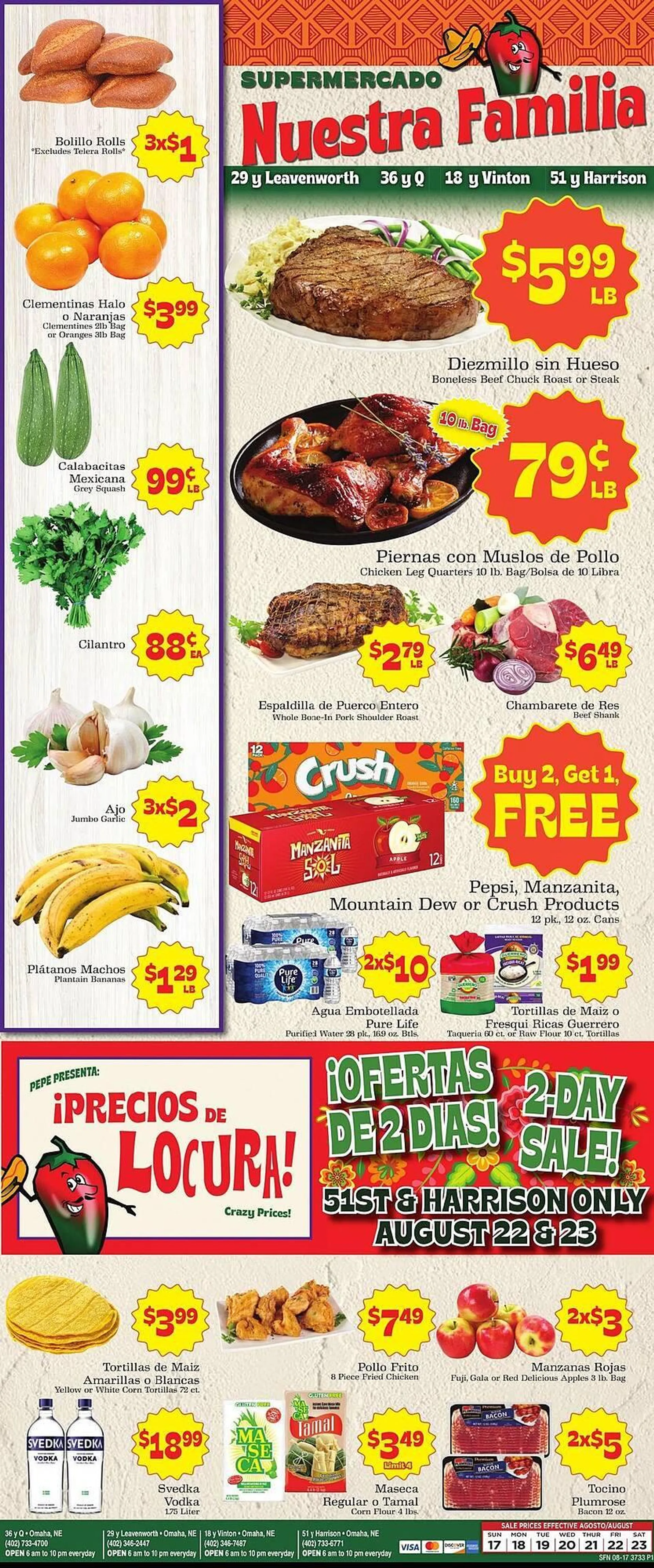 Weekly ad Supermercado Nuestra Familia Weekly Ad from August 17 to August 23 2025 - Page 1