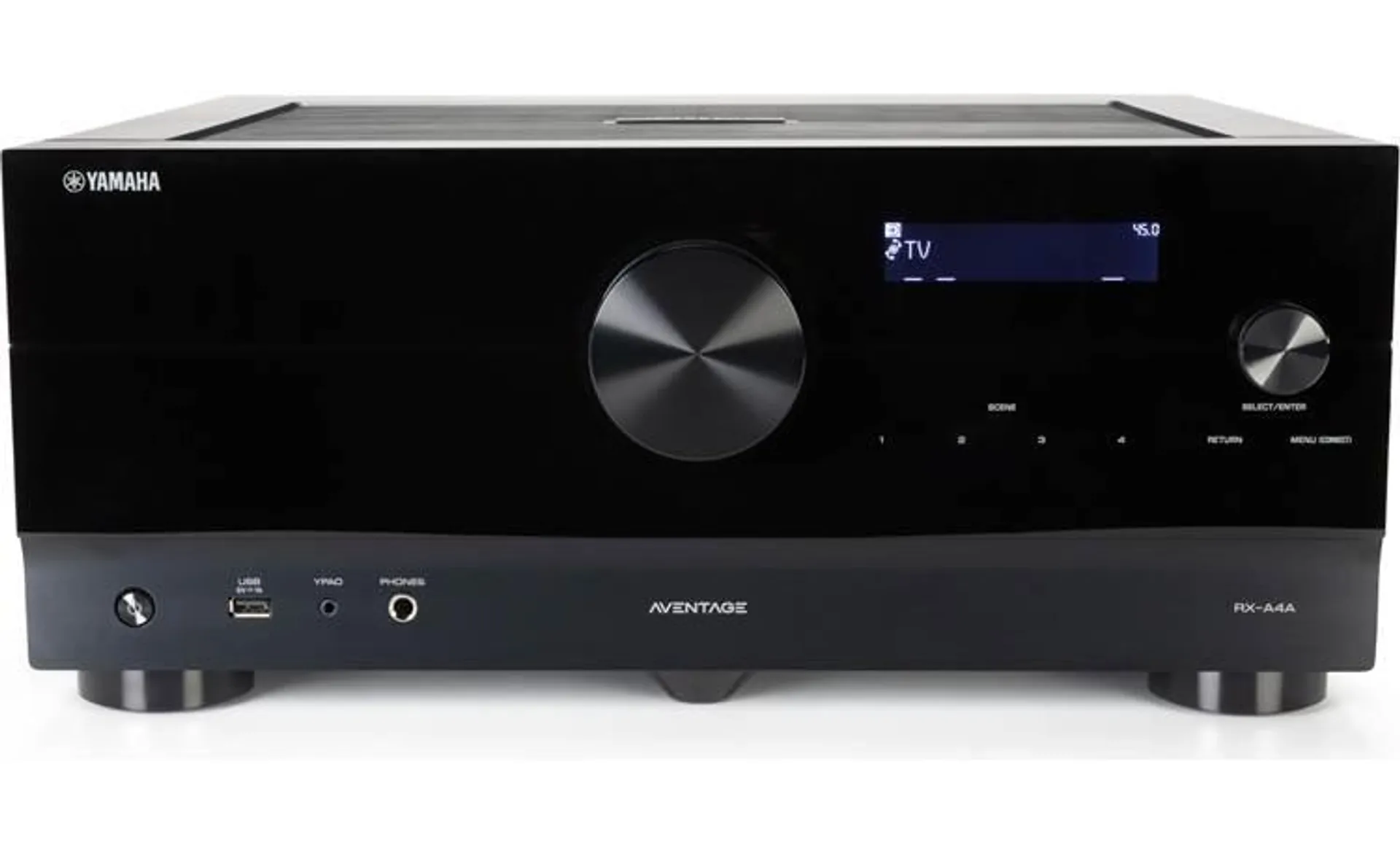 Yamaha AVENTAGE RX-A4A 7.2-channel home theater receiver with Dolby Atmos®, Wi-Fi®, Bluetooth®, Apple AirPlay® 2, and Amazon Alexa compatibility