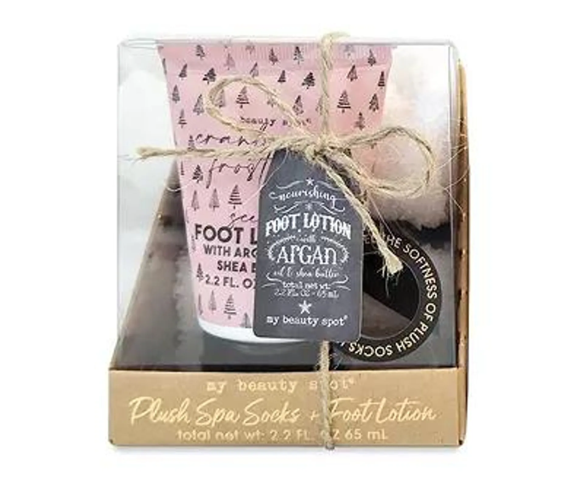 Cranberry Frosting Scented 2-Piece Spa Socks & Foot Lotion Set