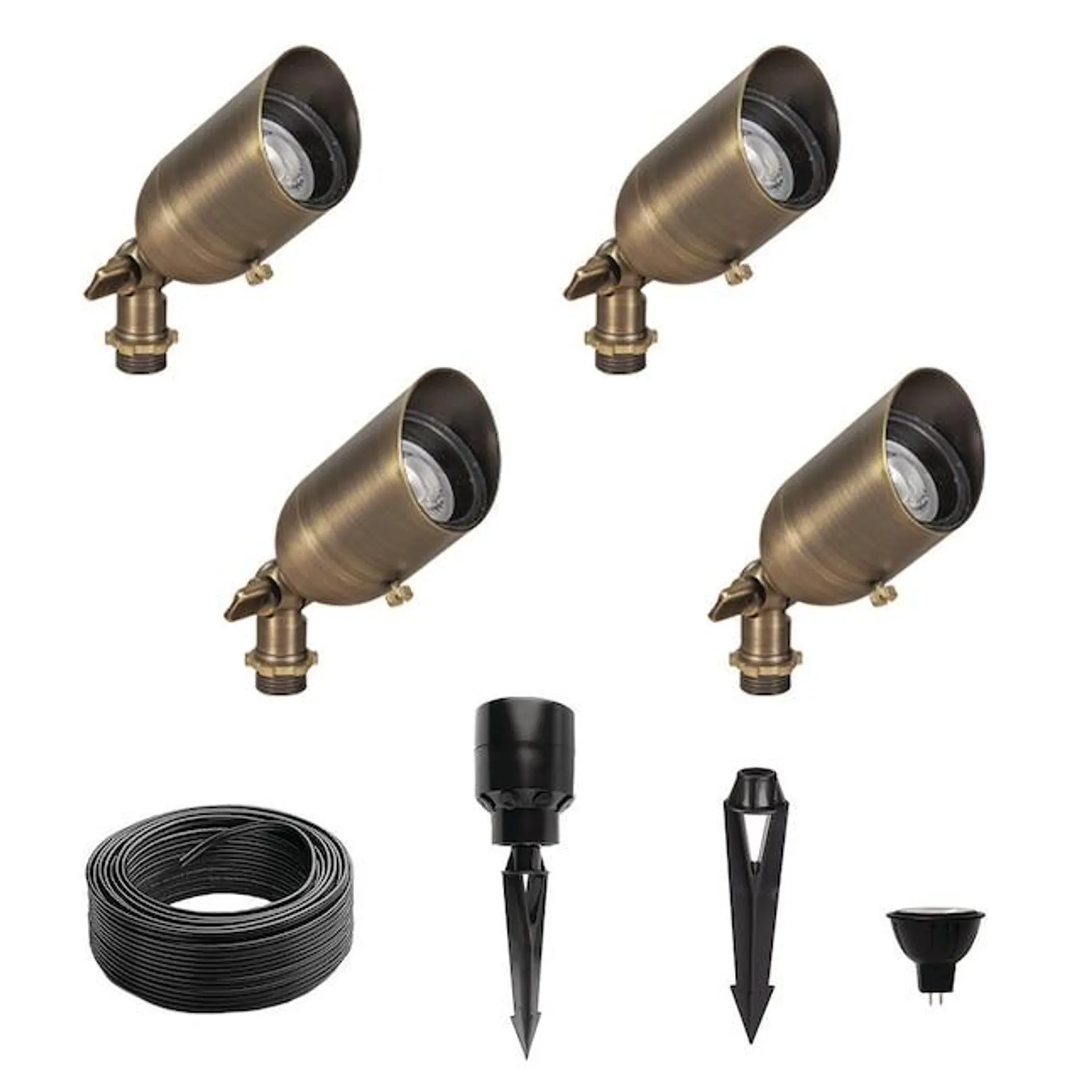 VOLT Outdoor Lighting 20-Watt Bronze Low Voltage Hardwired LED Spot Light Kit