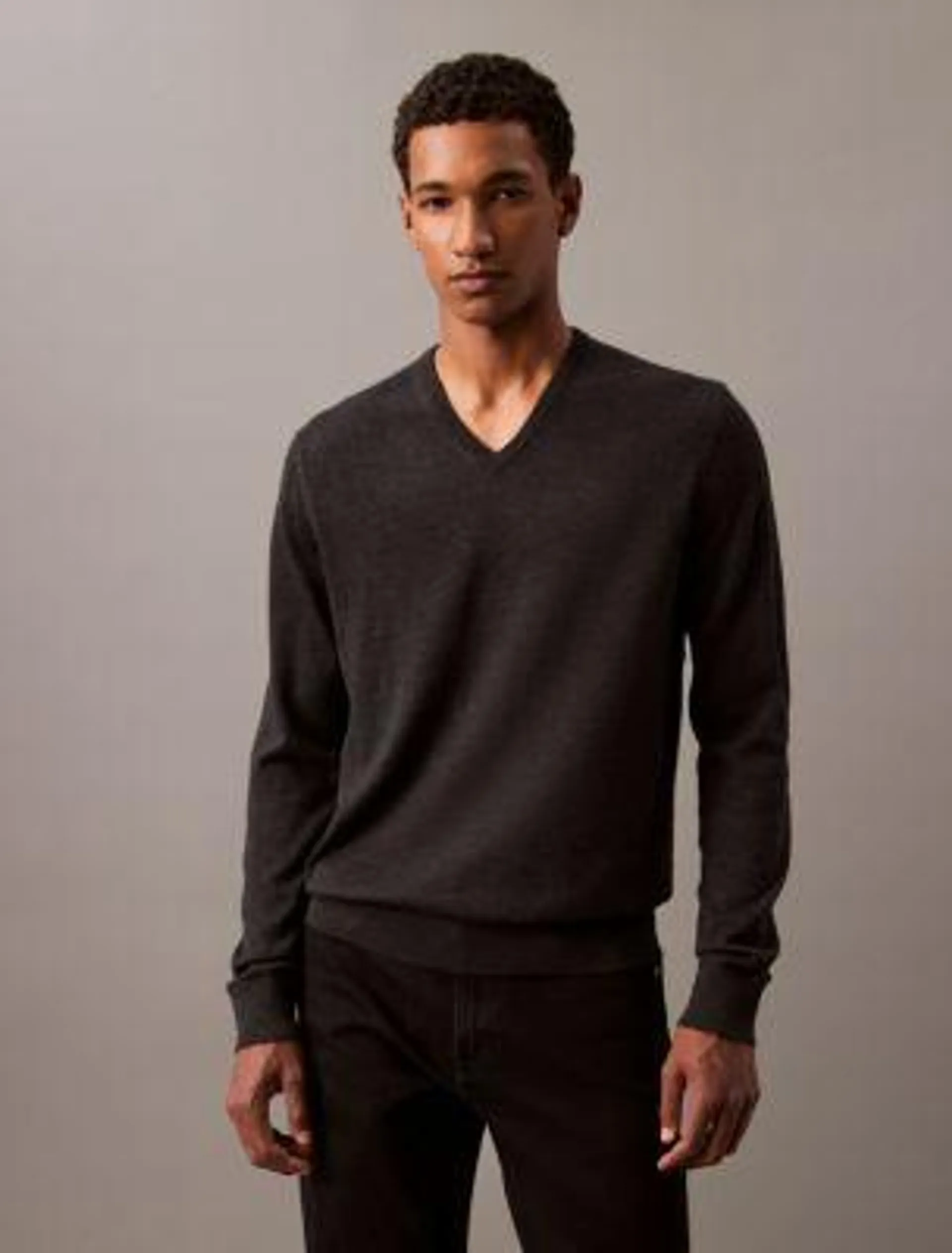 Extra Fine Merino Blend V-Neck Sweater