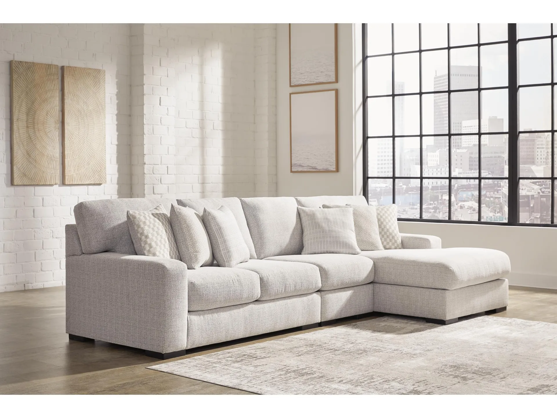 Larce 3-Piece Next-Gen Nuvella™ Performance Fabric Sectional with Chaise