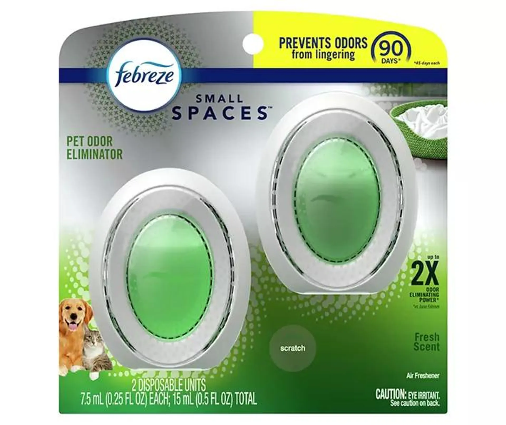 Fresh Pet Odor-Eliminating Small Spaces Air Freshener, 2-Pack