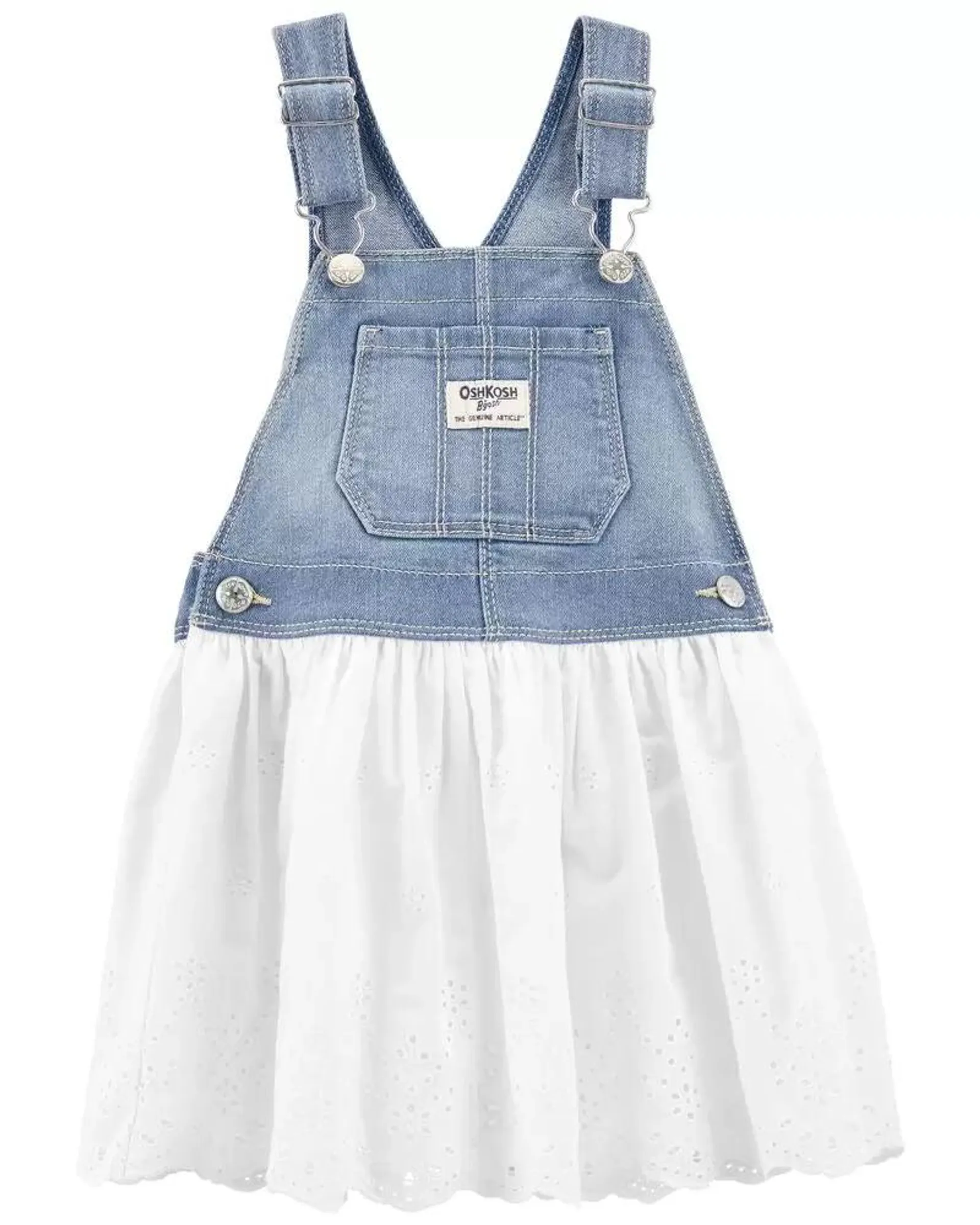 Baby Denim Eyelet Jumper Dress