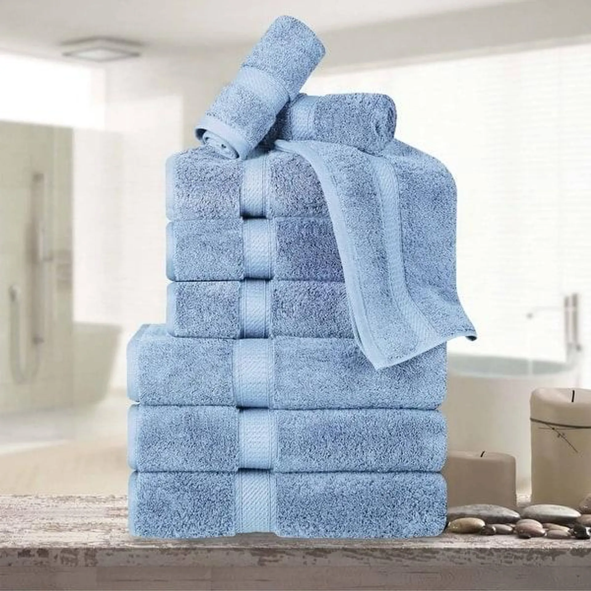 Superior Egyptian Cotton Pile Heavyweight 9-Piece Towel Set