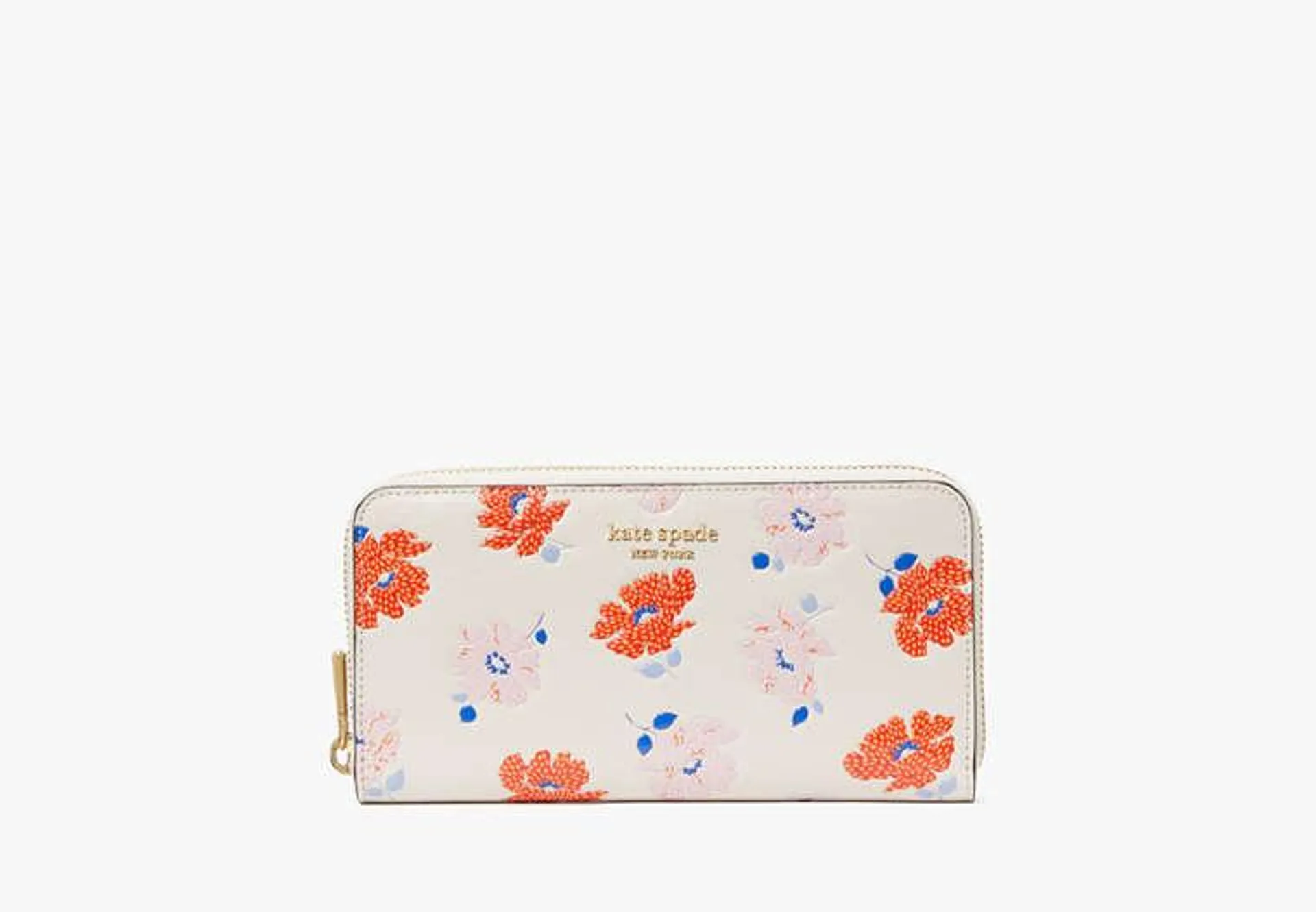 Morgan Dotty Floral Embossed Zip-around Continental Wallet