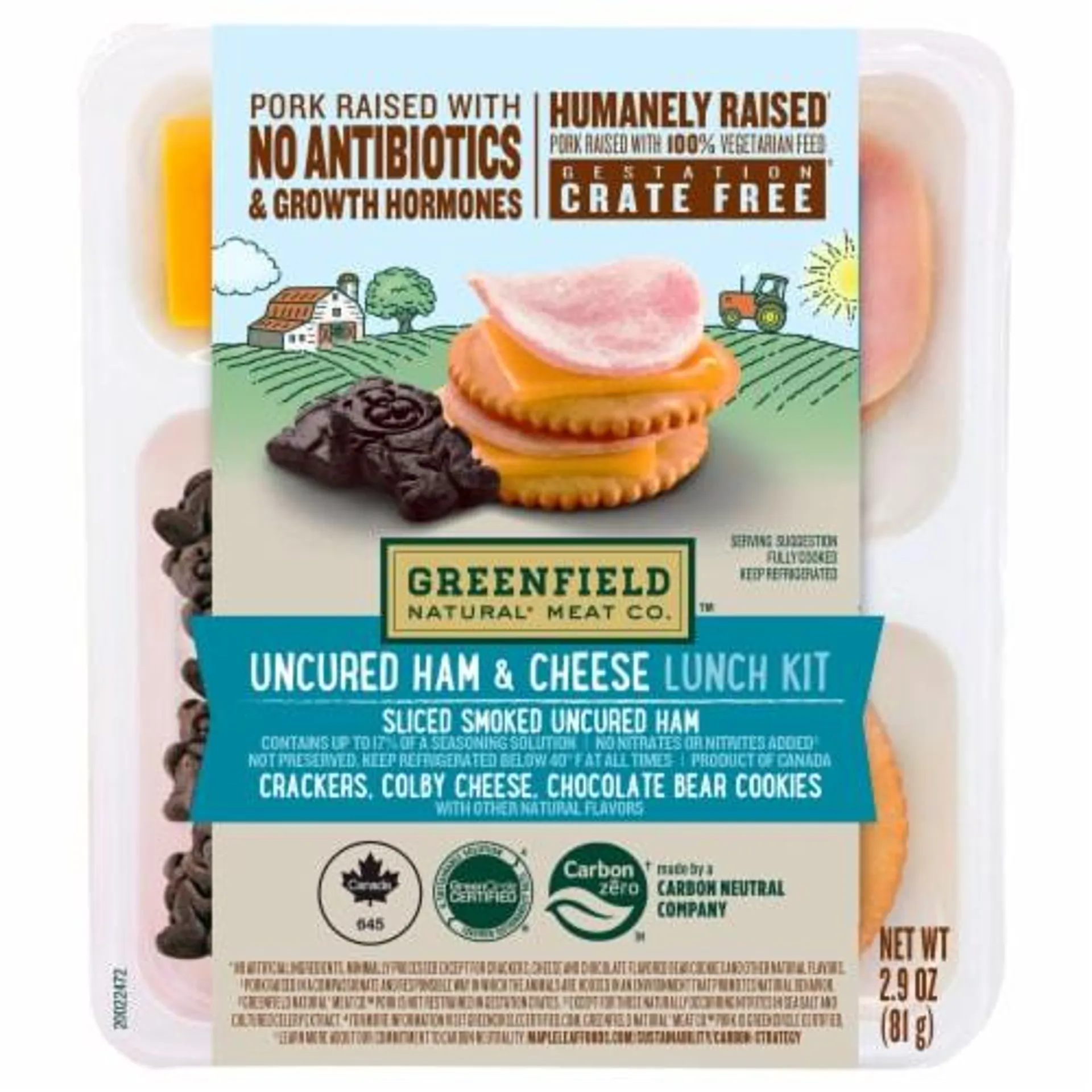 Greenfield Natural Meat Co. Uncured Ham & Cheese Lunch Kit