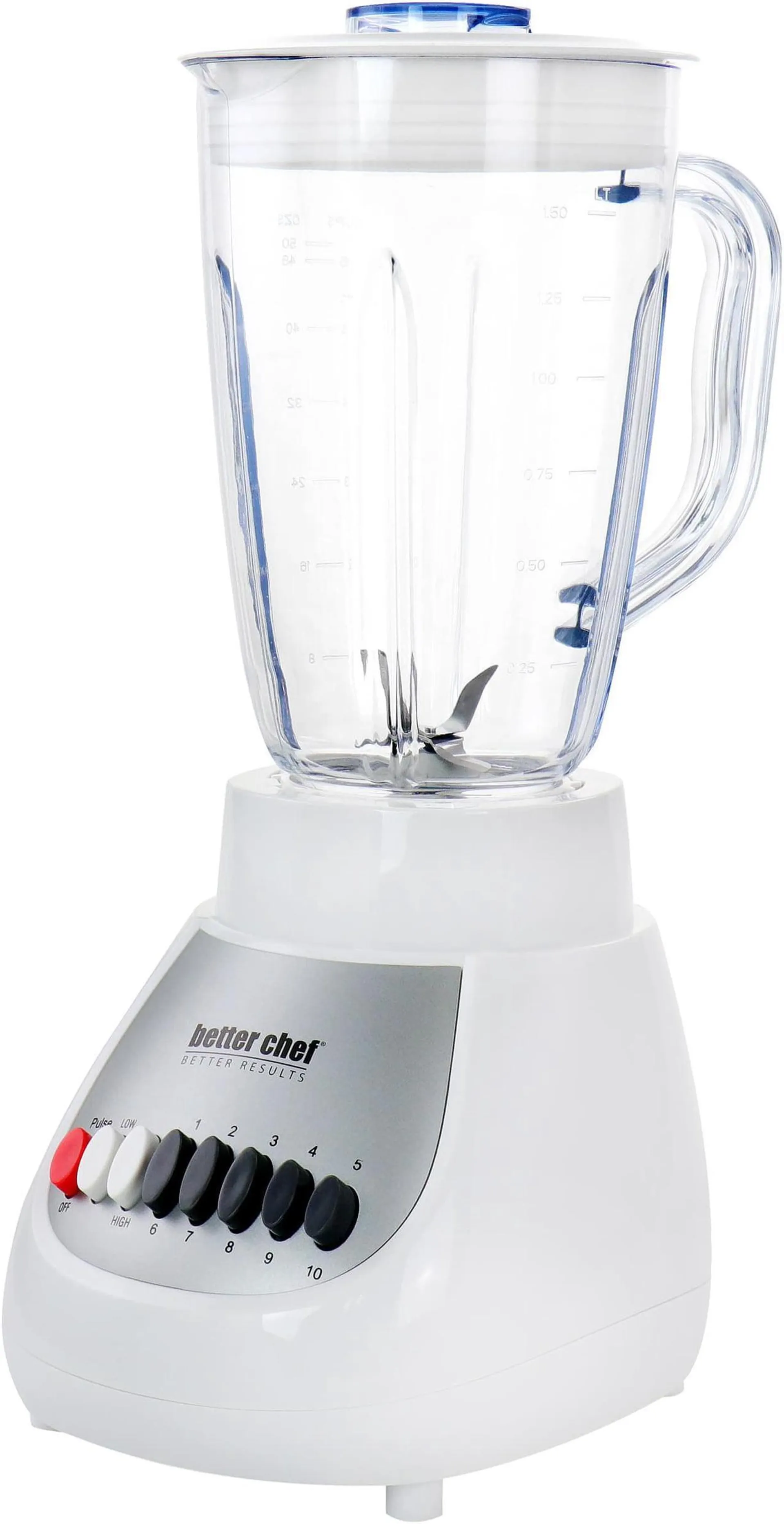 The Better Chef 10 Speed 350 Watt Plastic Jar Blender in White