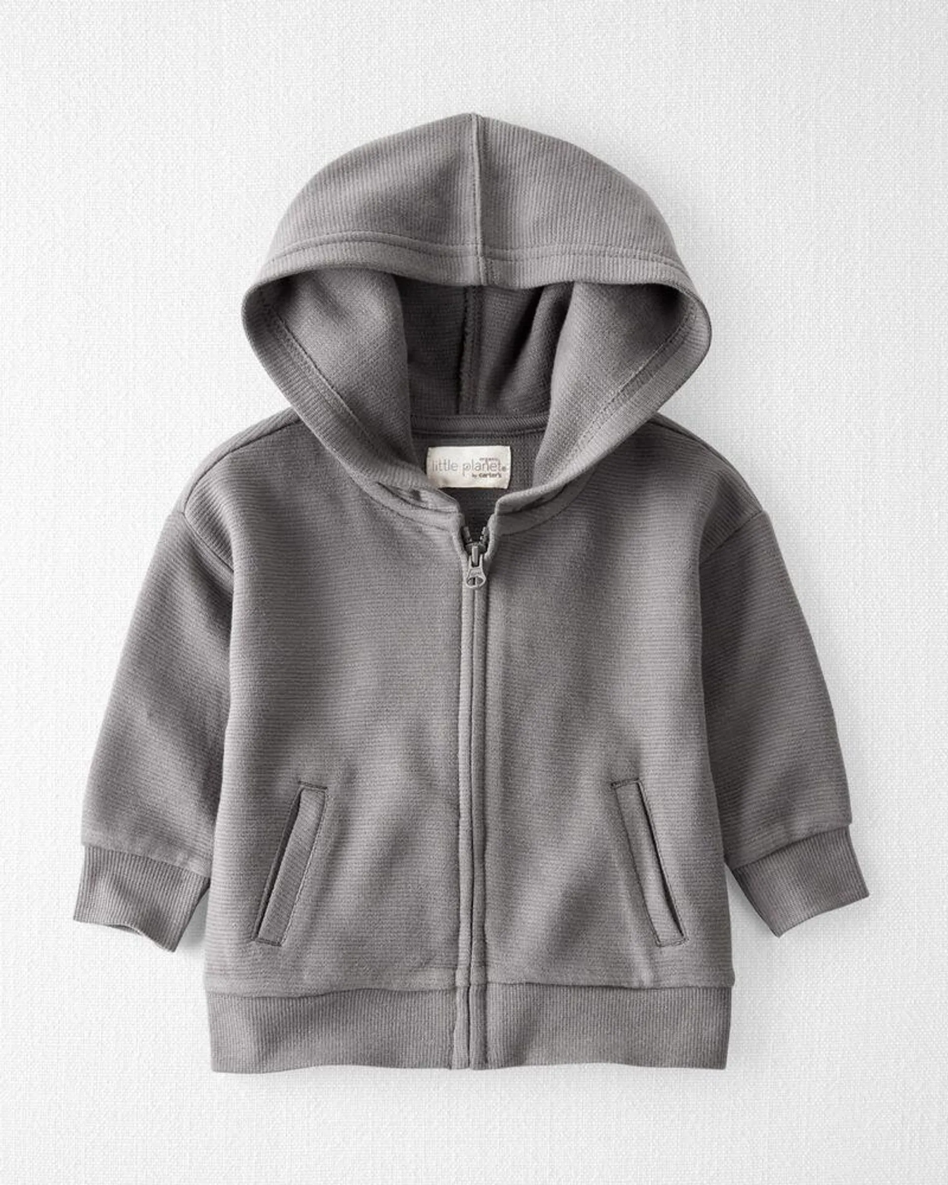 Baby Organic Cotton Ribbed Hooded Jacket