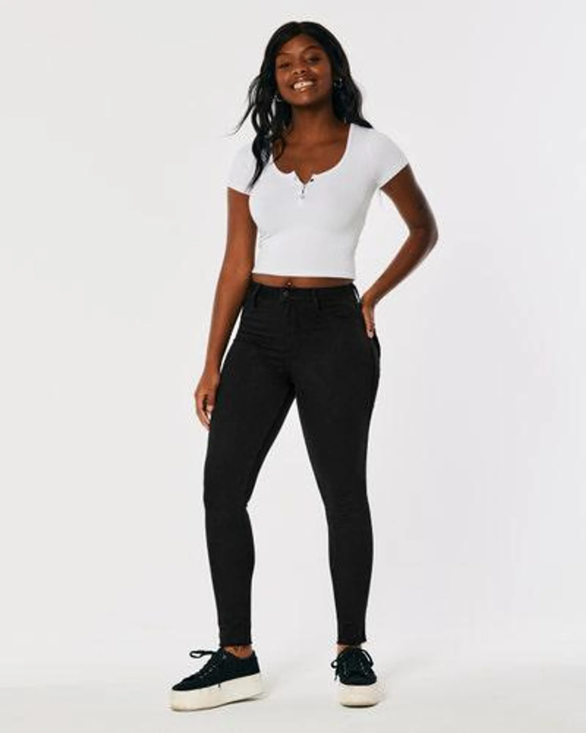 Curvy High-Rise Black Jean Leggings