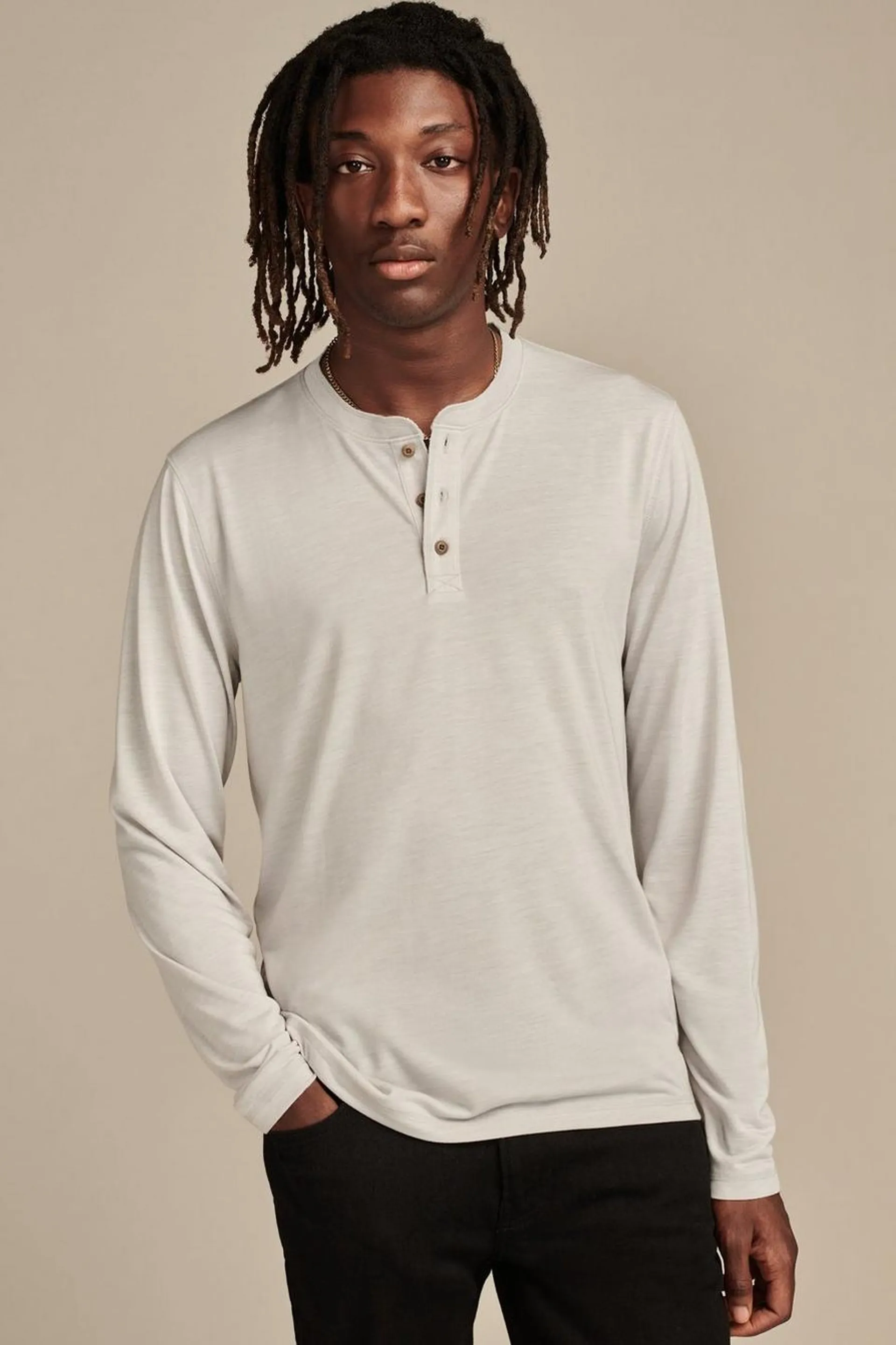 tencel jersey long sleeve henley