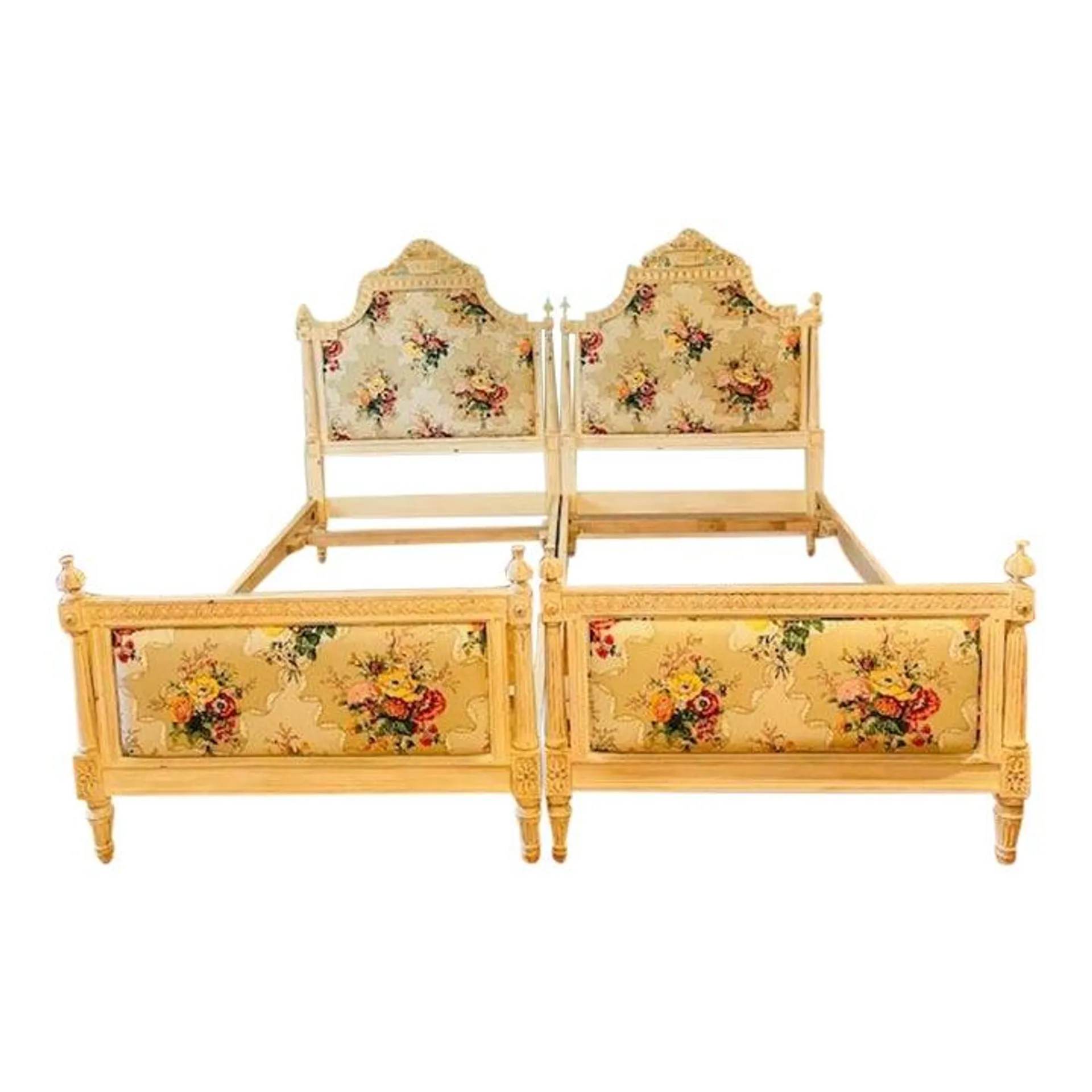 English Country Floral Beds-A Pair