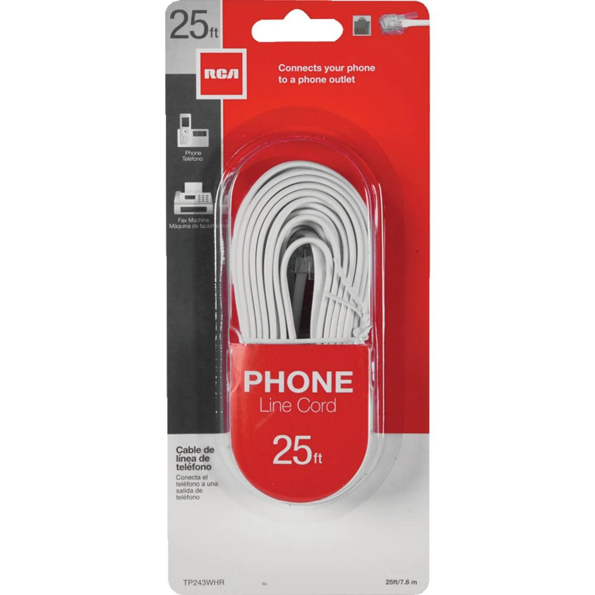 RCA TP243WHR RCA 25 Ft. White Phone Cord TP243WHR