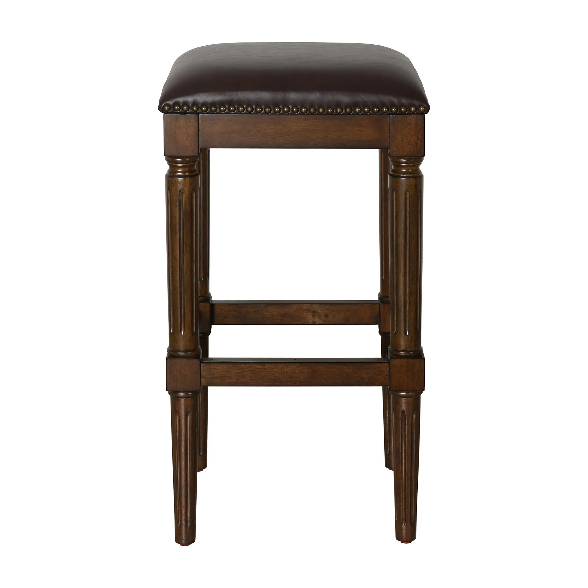 Square Bar Stool, 31"H - Distressed Walnut