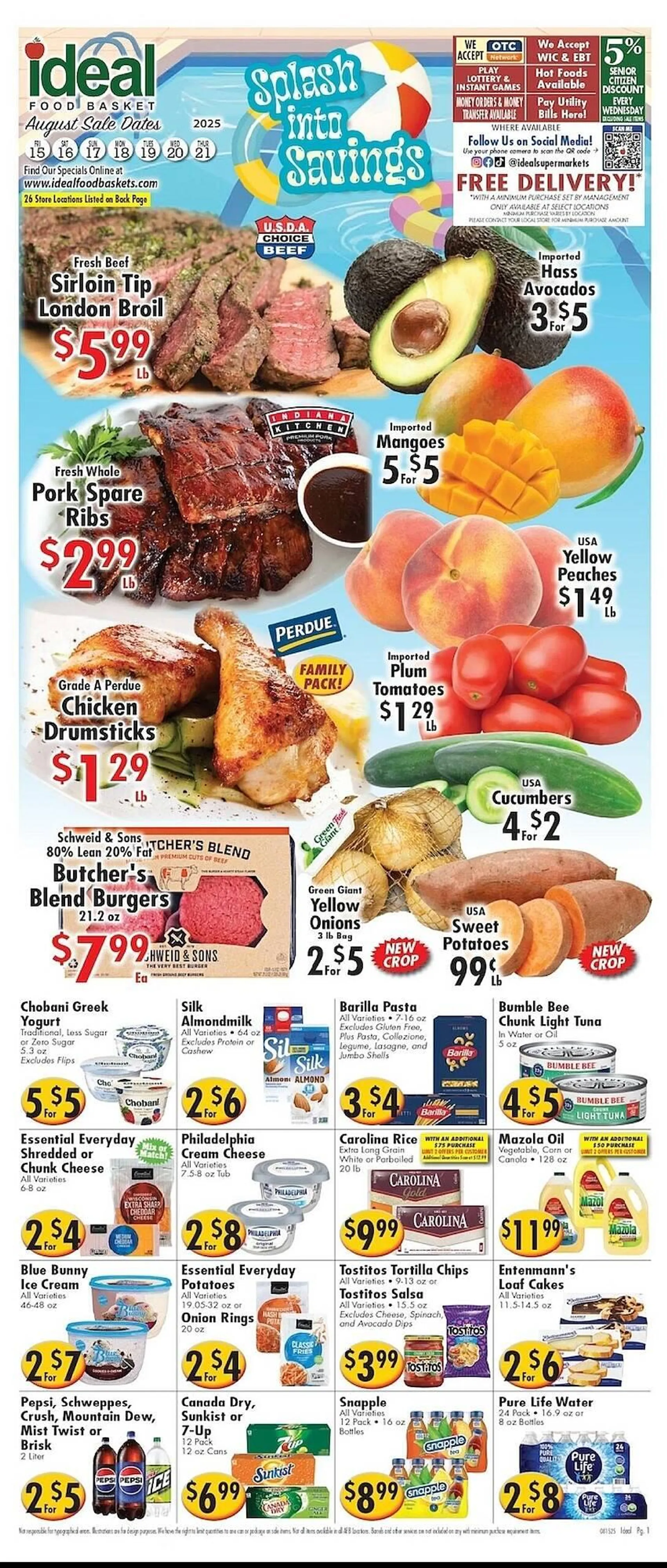 Weekly ad Ideal Food Basket Weekly Ad from August 15 to August 21 2025 - Page 1