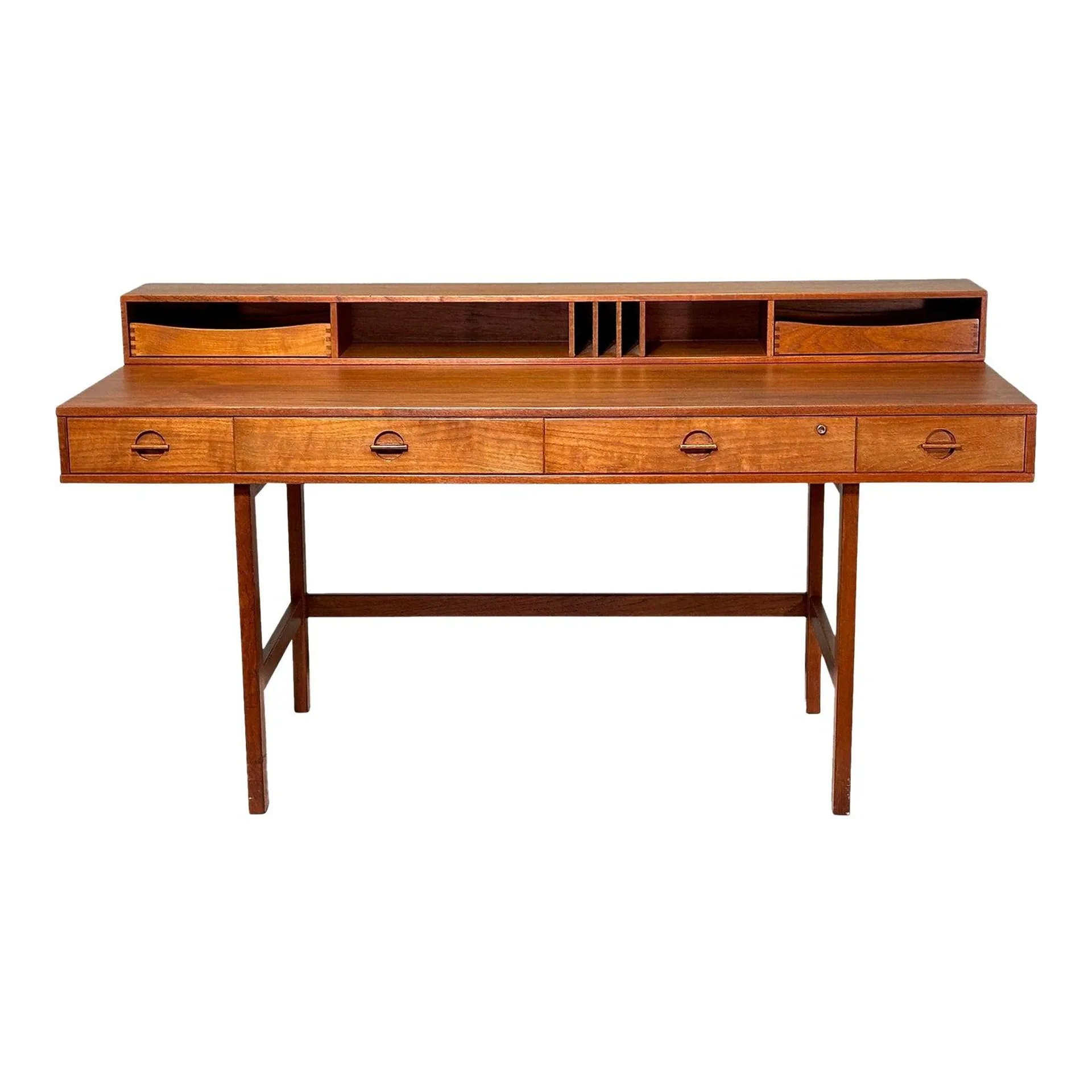 Restored Jens Quistgaard for Løvig Teak Flip Top Executive Desk