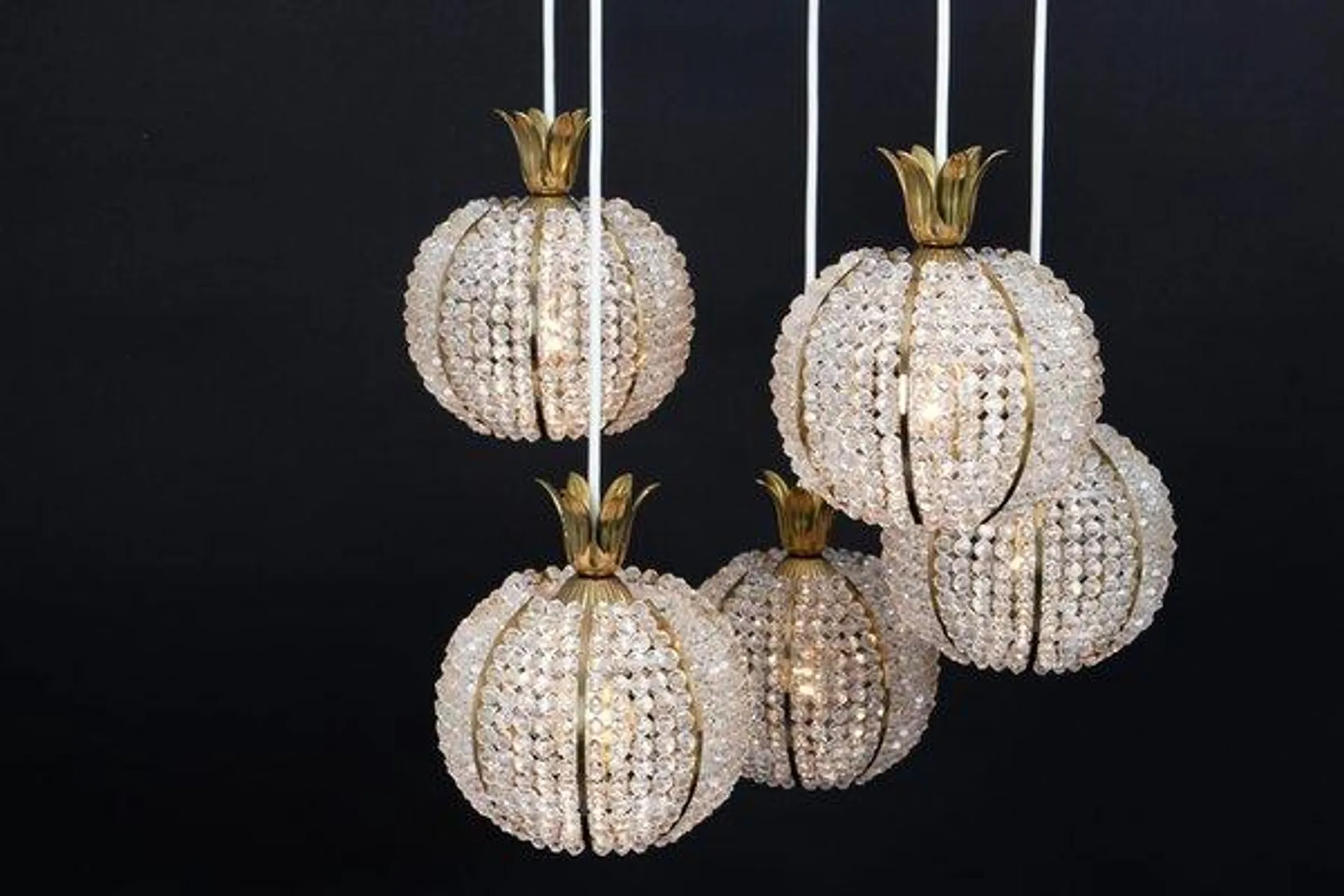 Pineapple Design Cascade Pendant Lamp attributed to Emil Stejnar for Rupert Nikoll, 1960s