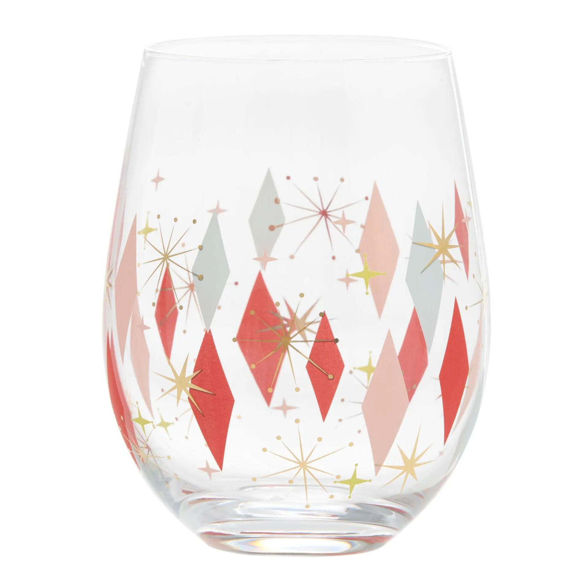 Pop Party Retro Stemless Wine Glass