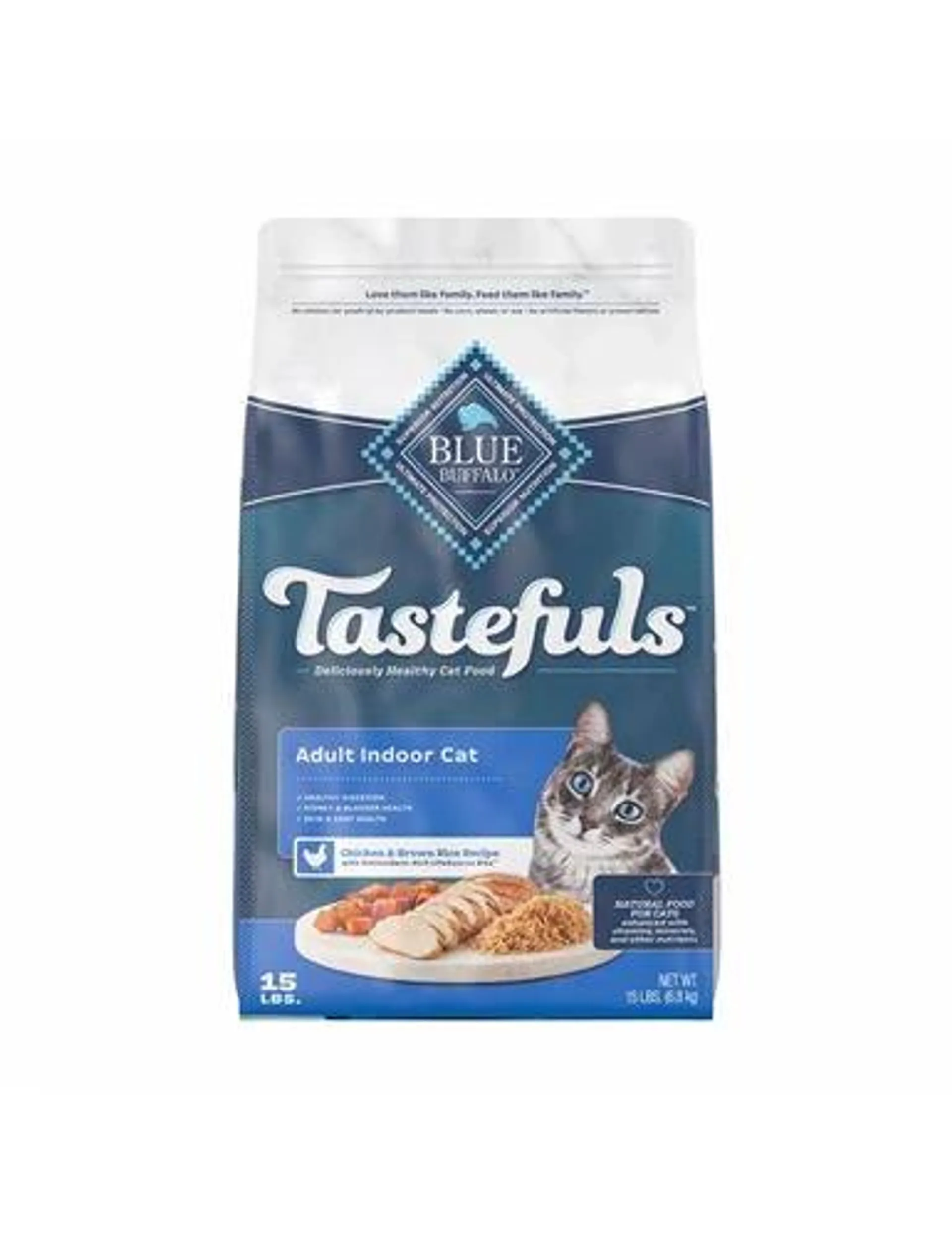 Blue Buffalo Tastefuls Indoor Natural Adult Dry Cat Food, Chicken 15 Pounds