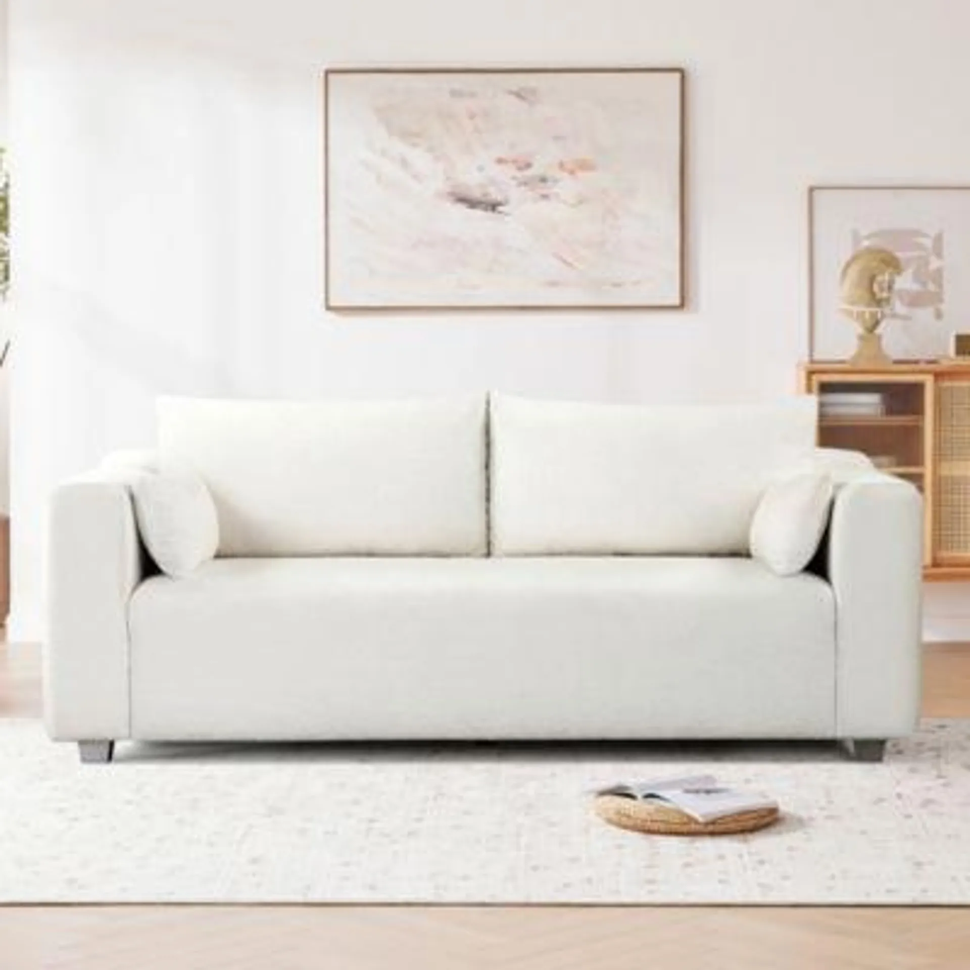 Streamdale Furniture 82x36" Modern Loop Yarn Fabric Sofa with Extra Wide Arms