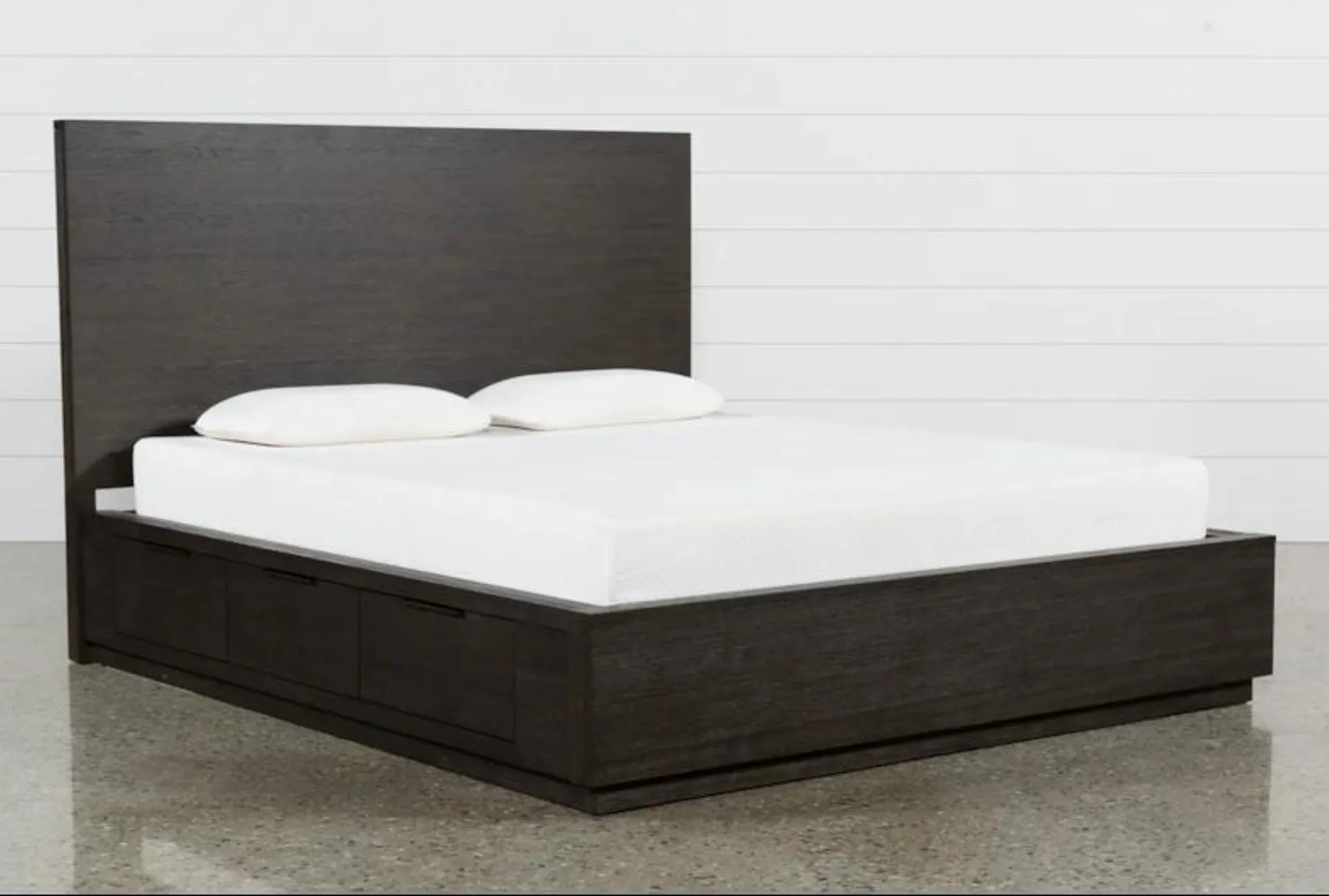 Pierce Espresso Queen Wood Panel Bed With Storage