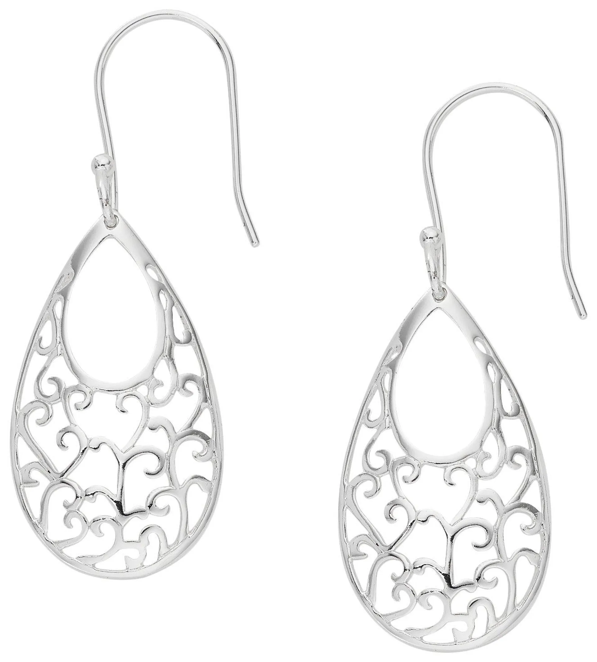 Piper & Taylor Filigree Teardrop Silver Tone Earrings