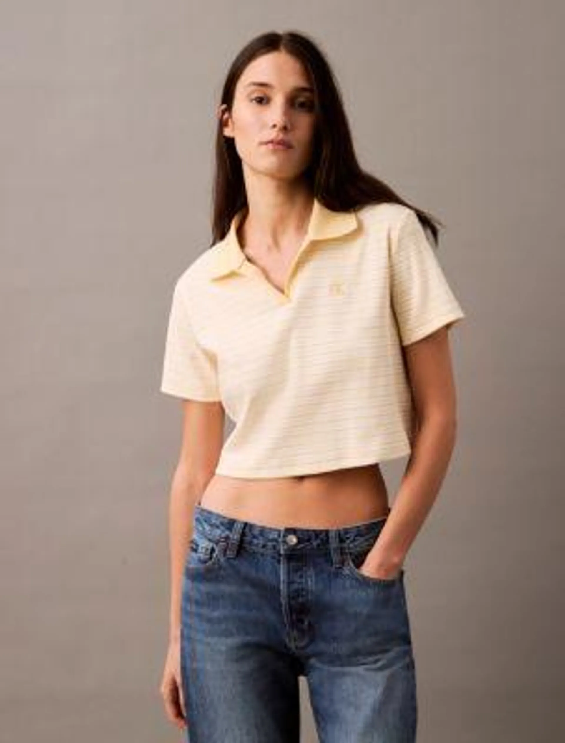 Cotton Contour Rib Polo Tee