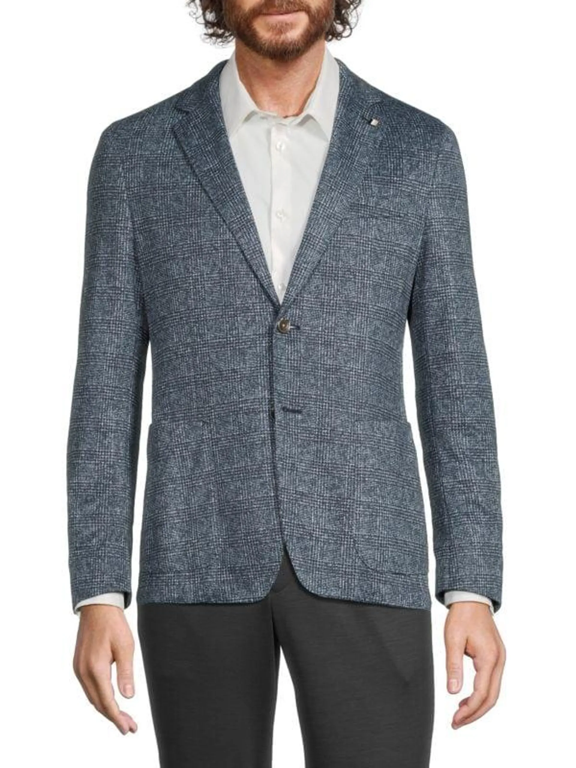 Slim Fit Plaid Blazer