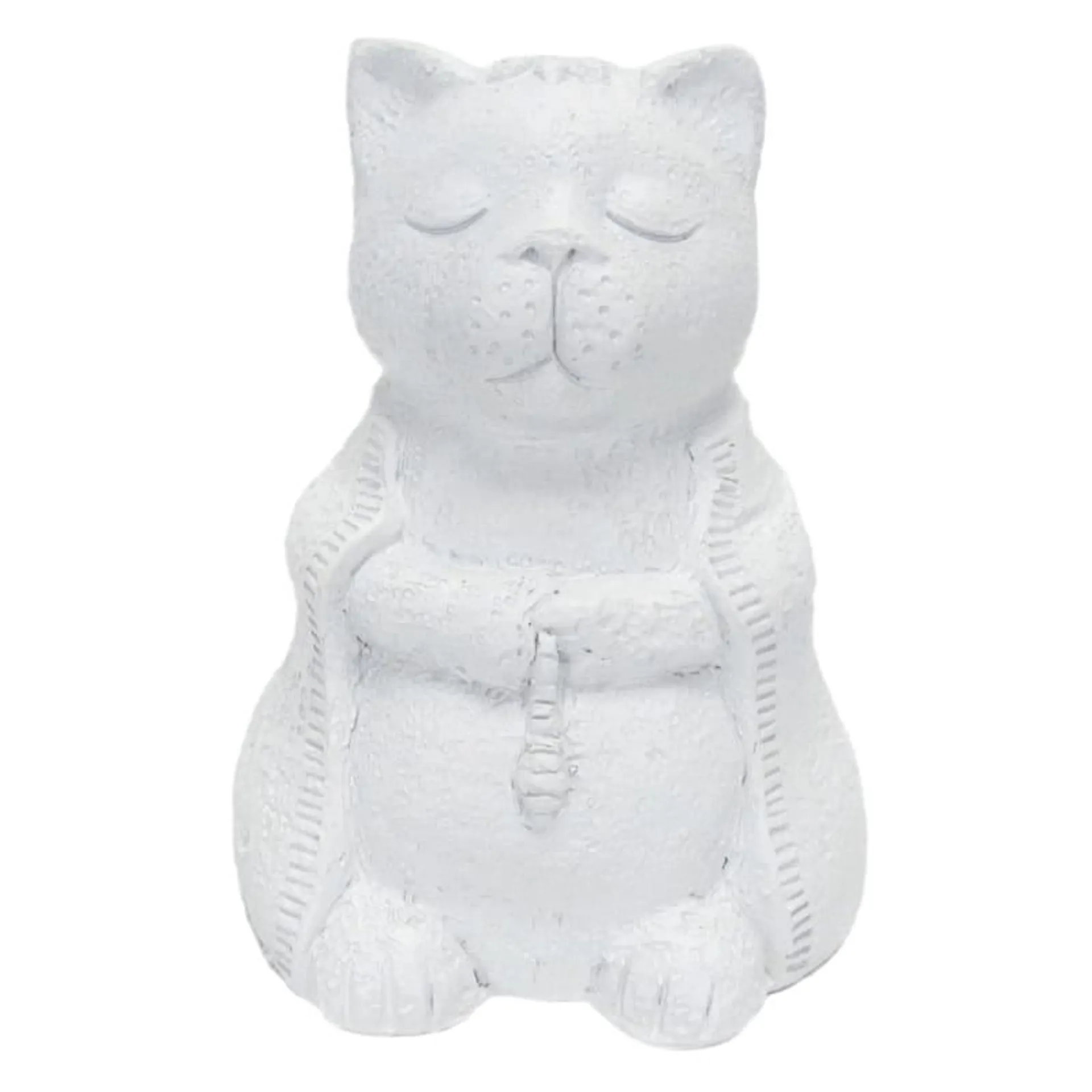 Zen Cat Outdoor Garden Statue, 8"