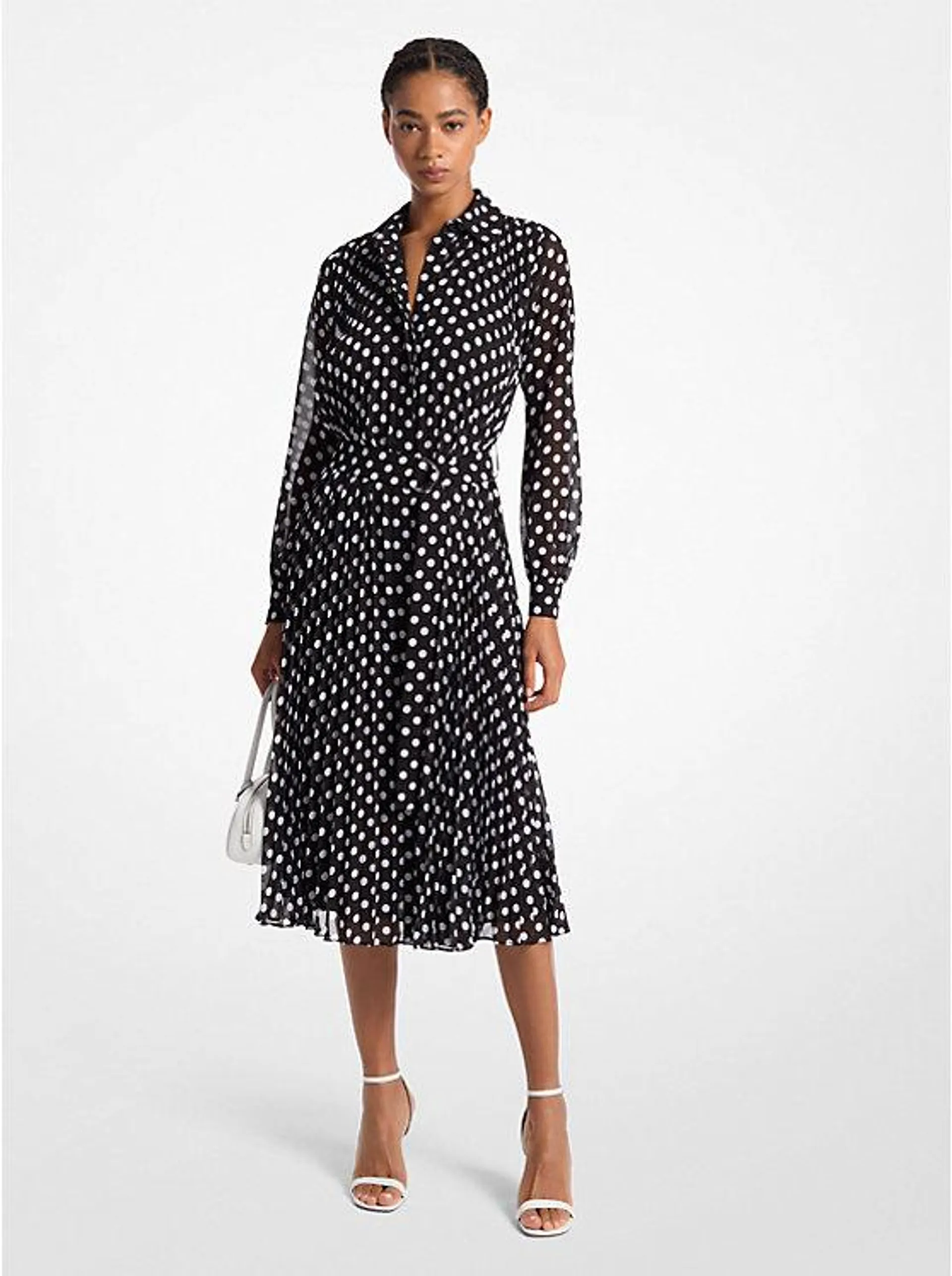 Dot Georgette Shirtdress