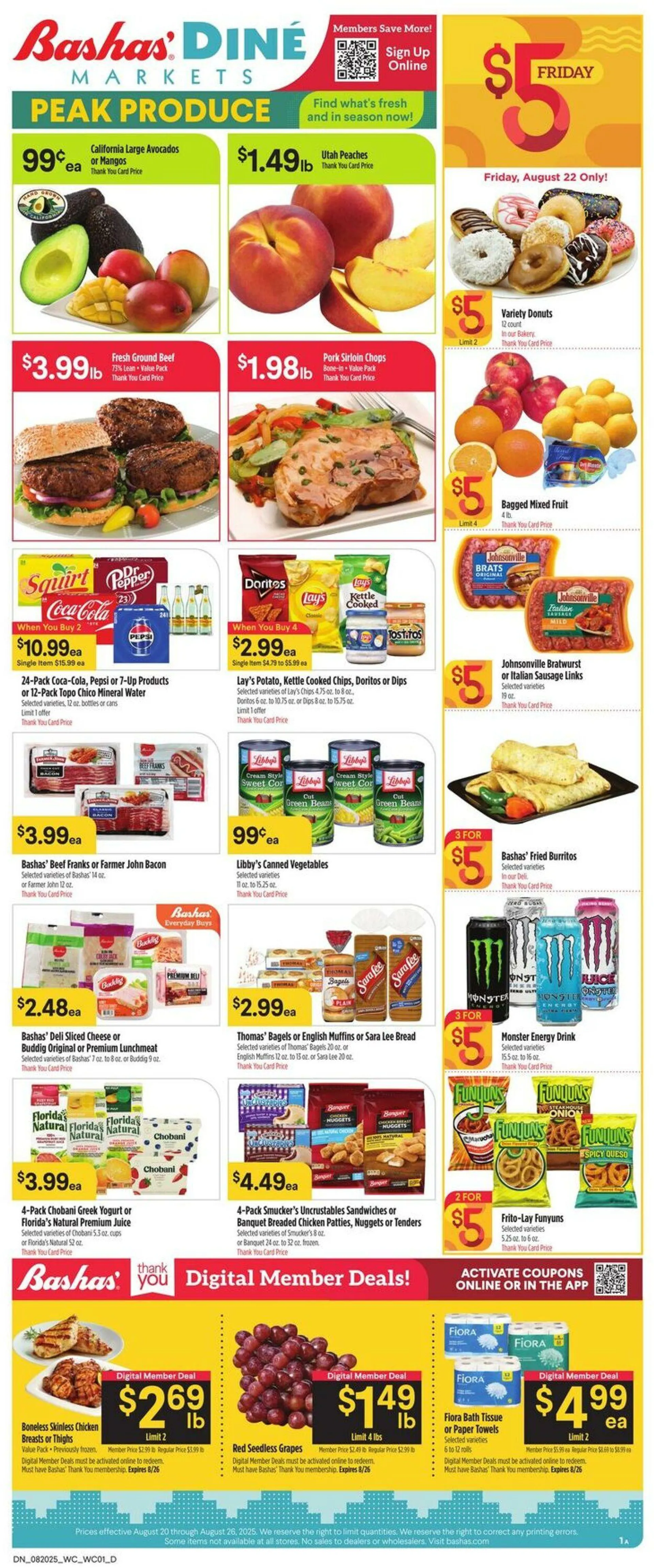Weekly ad Bashas Current weekly ad from August 20 to August 26 2025 - Page 1