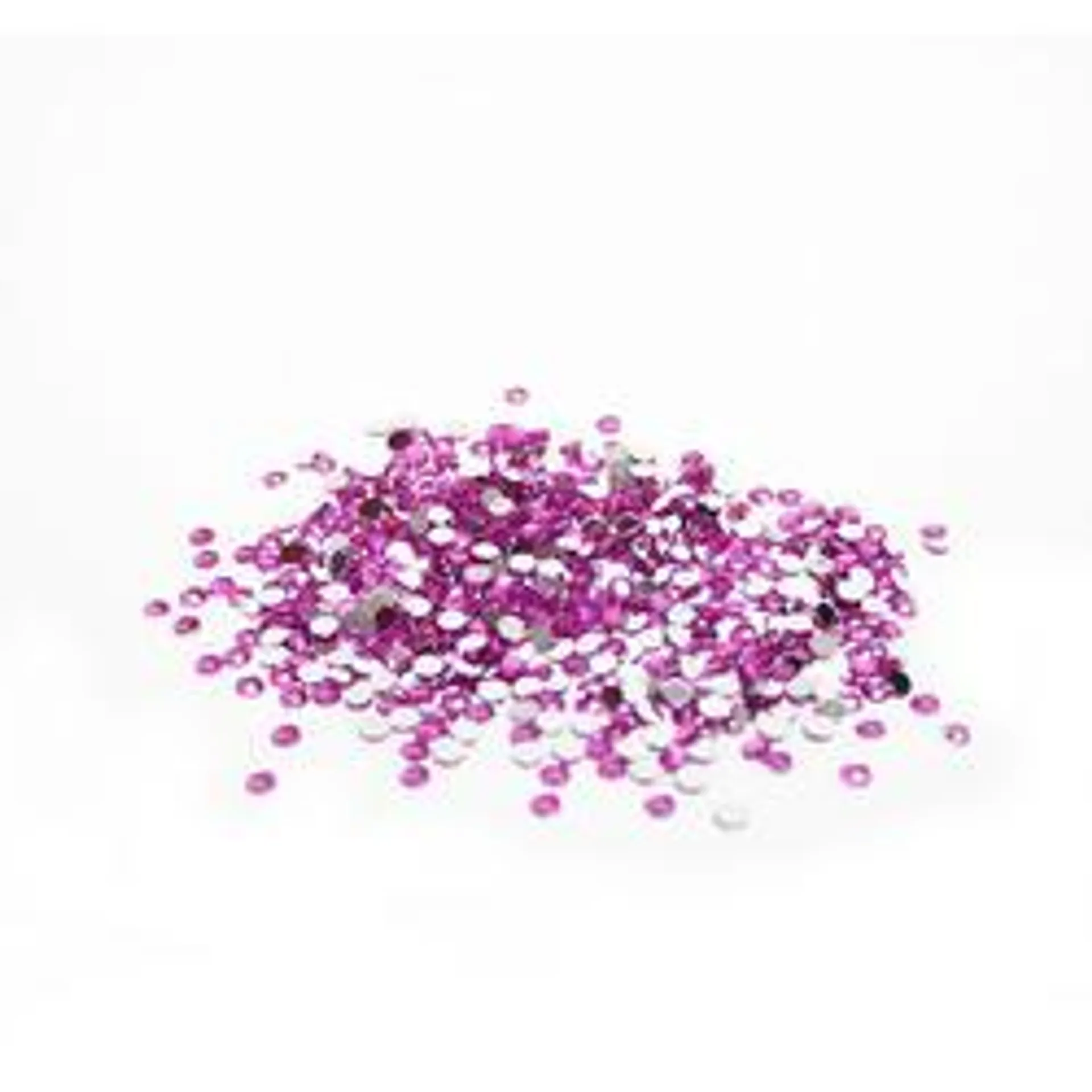 Fuchsia Flat Back Faceted Round Rhinestones (Package of 720 pieces)