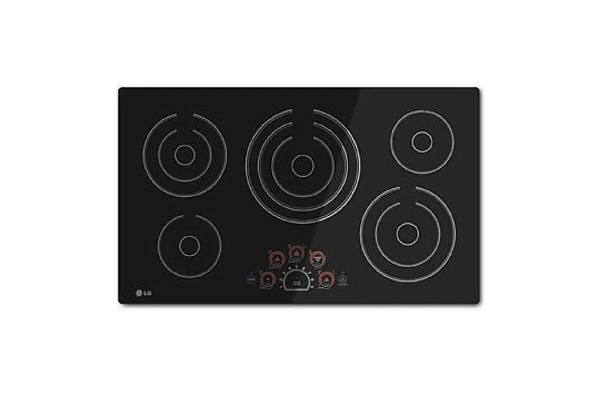 LG 36 in. Electric Cooktop with 5 Smoothtop Burners - Black
