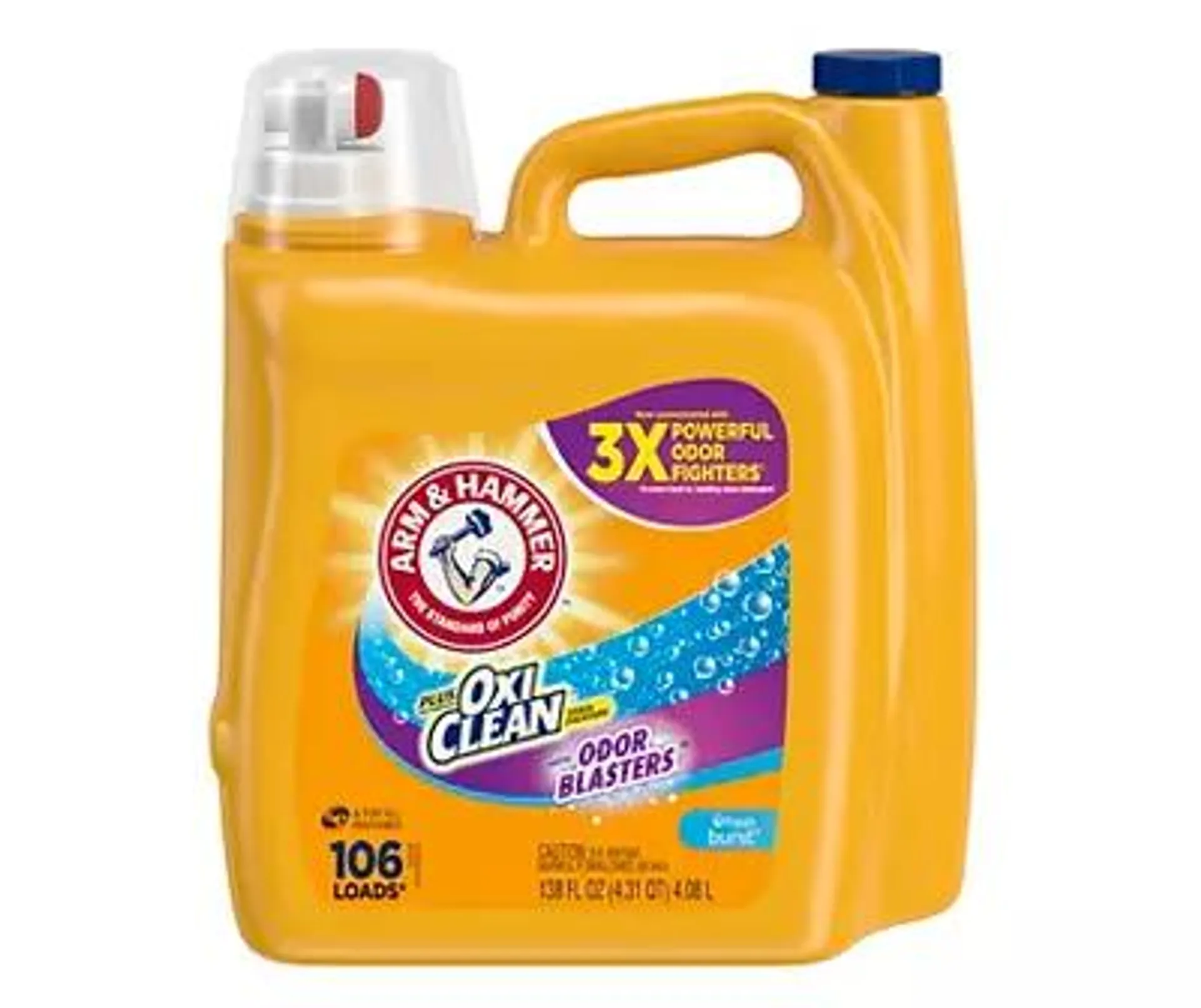 Fresh Burst Laundry Detergent With Odor Blasters, 138 Oz.