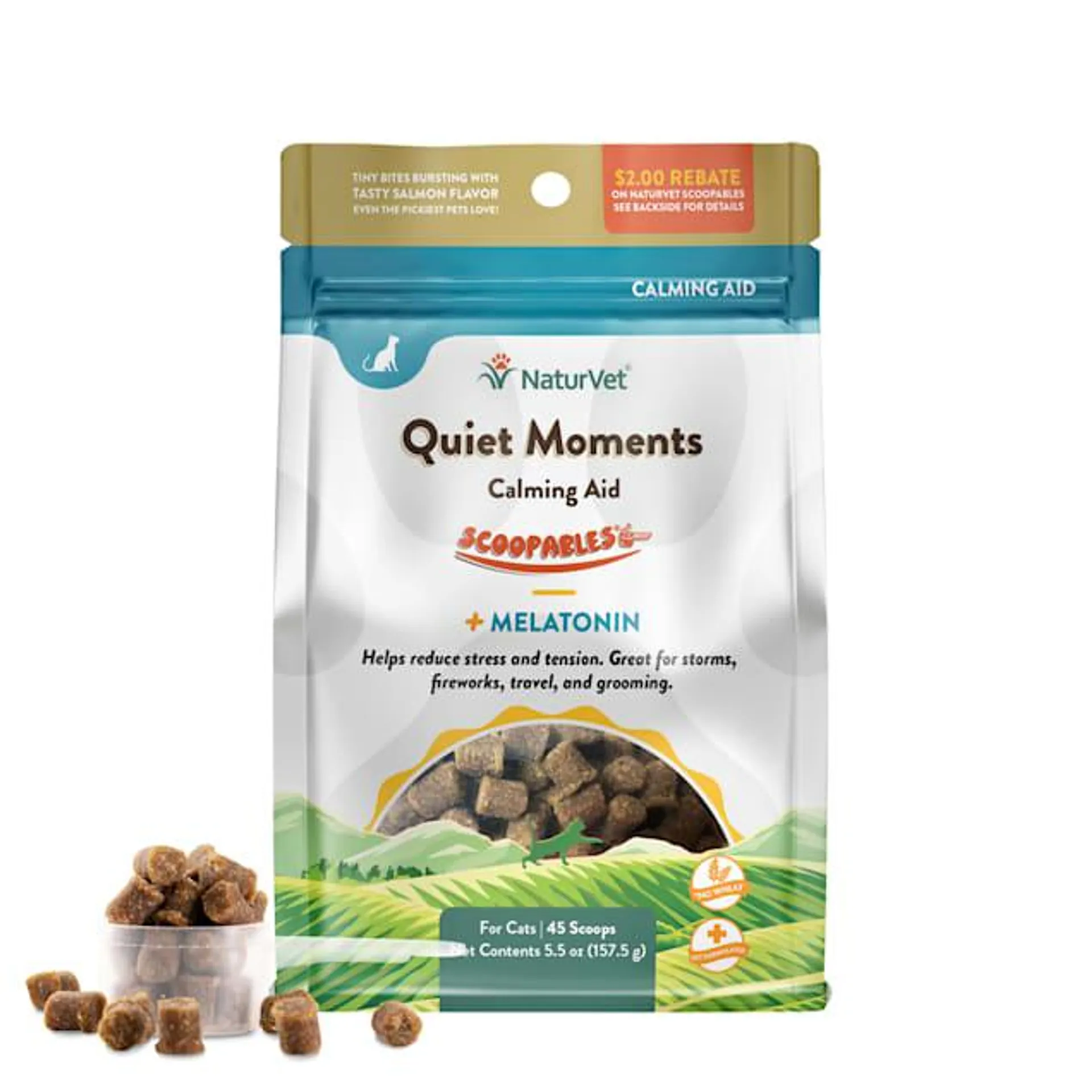 NaturVet Scoopables Quiet Moments Calming Aid For Cats Chews, 5.5 oz.