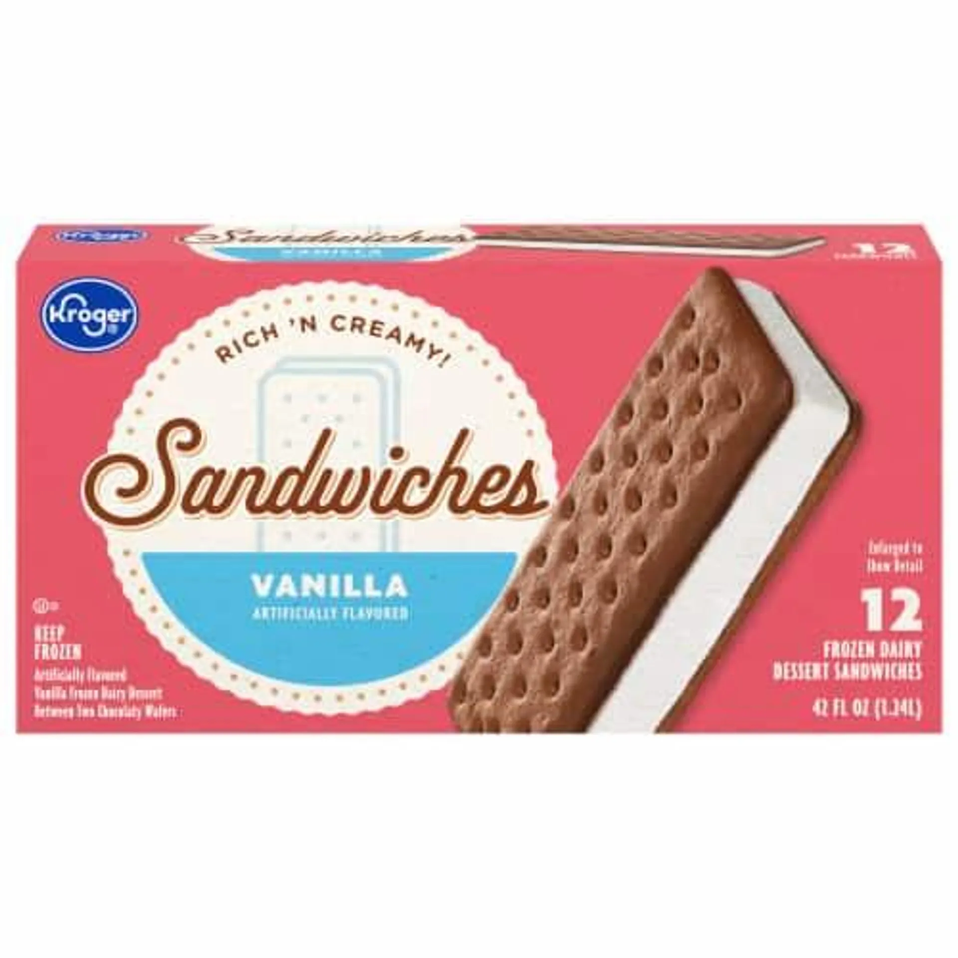 Kroger® Vanilla Frozen Dairy Dessert Sandwiches