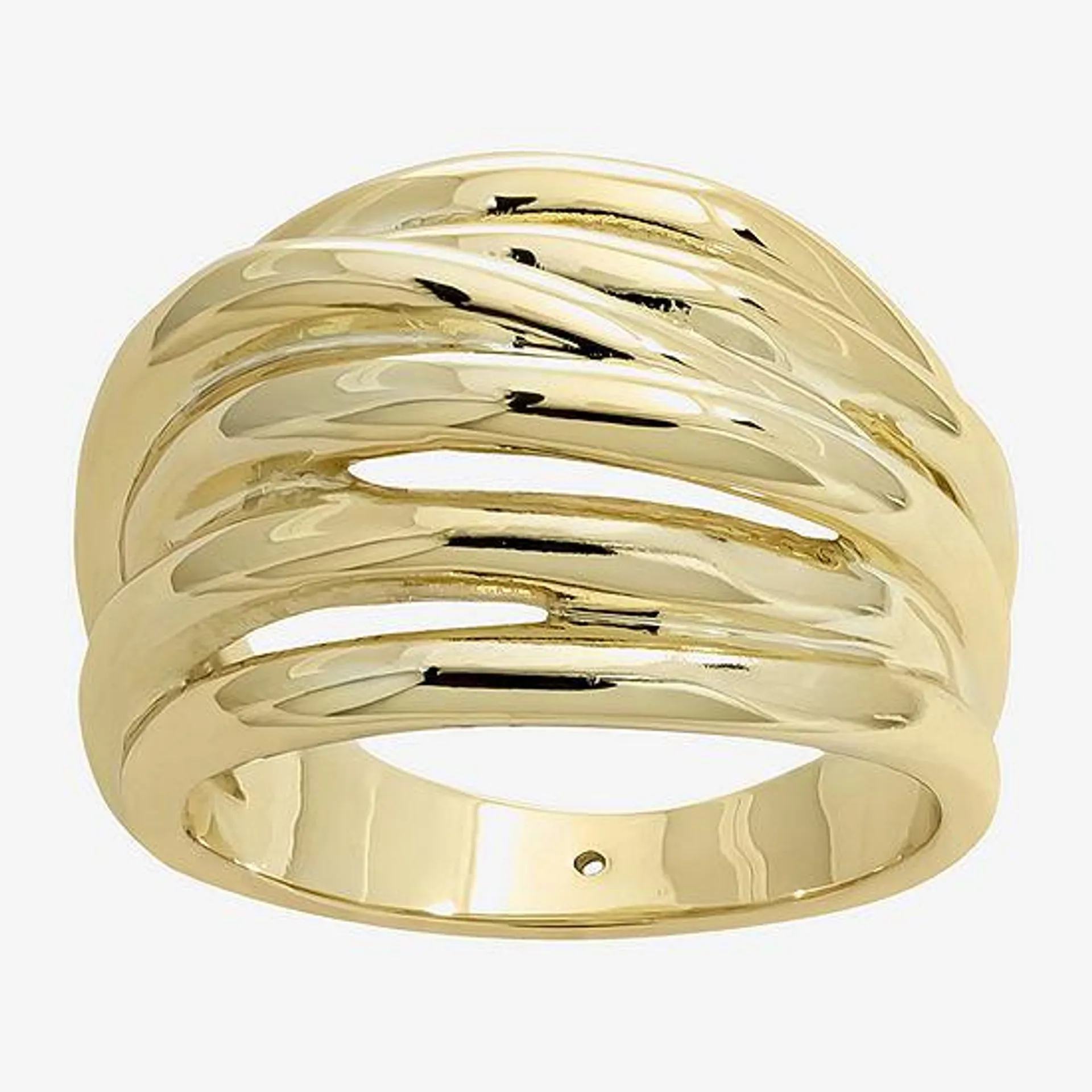 Sparkle Allure Intertwined 14K Gold Over Brass Cocktail Ring