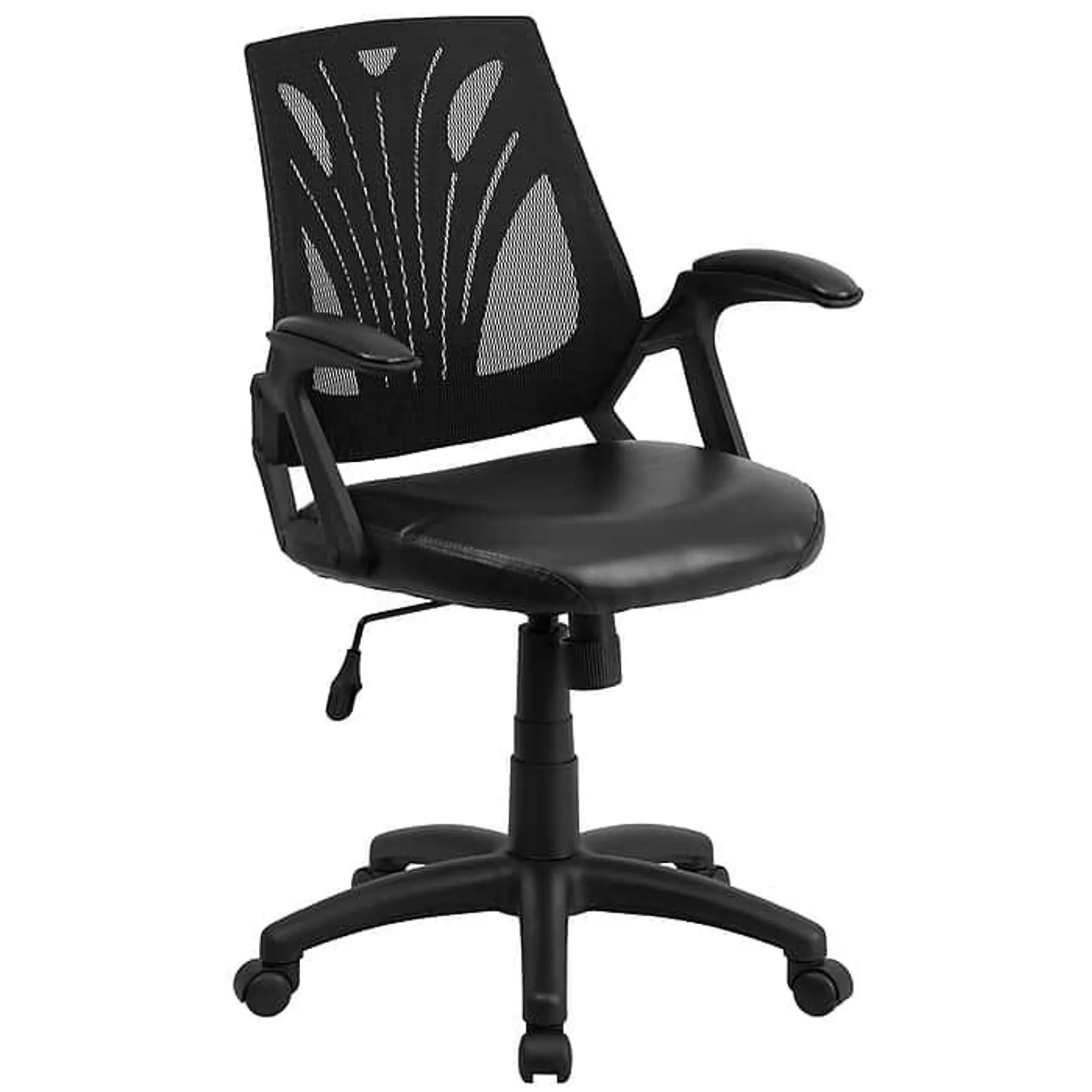 Flash Furniture Sam Ergonomic LeatherSoft/Mesh Swivel Mid-Back Task Office Chair,