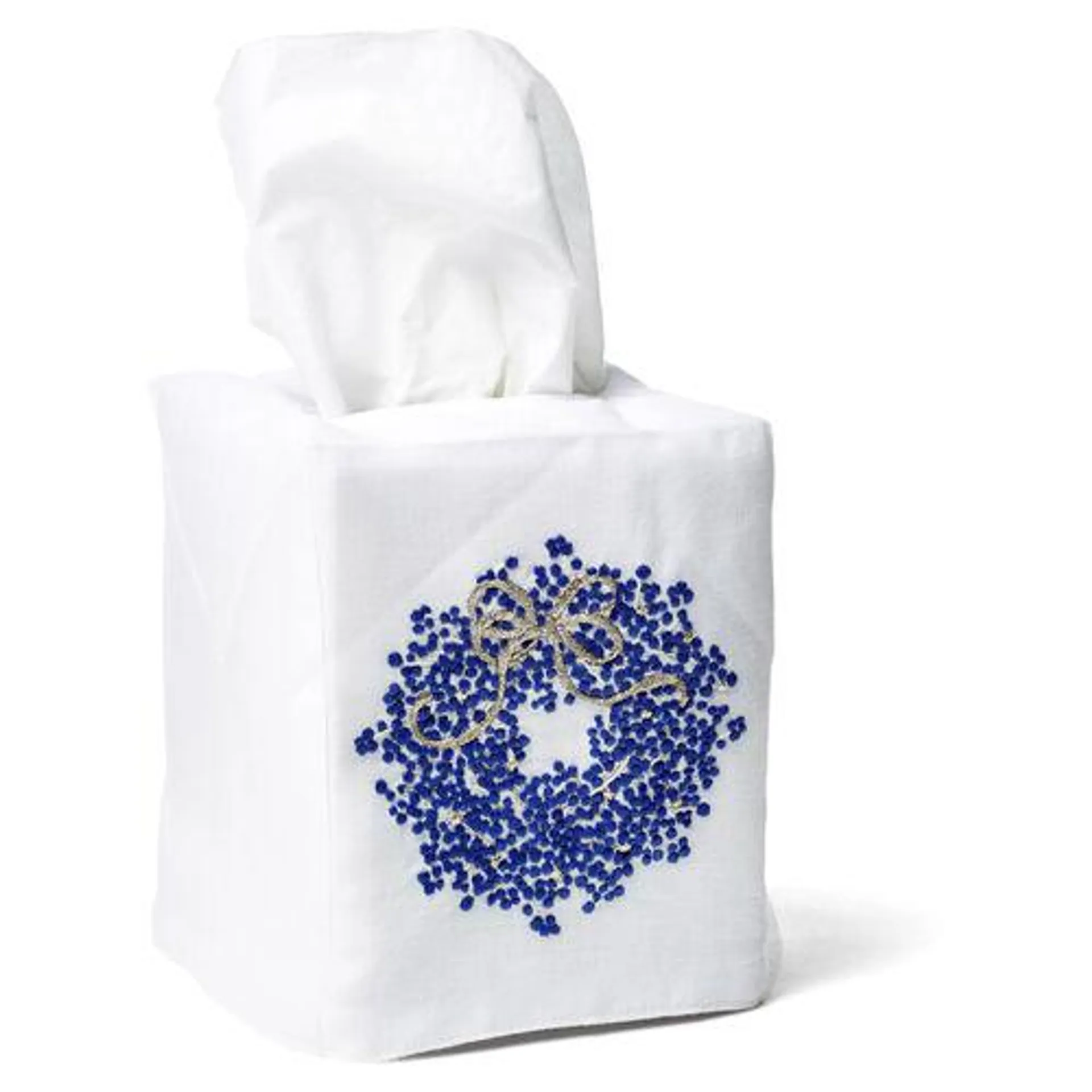 Berry Wreath Linen Tissue Box