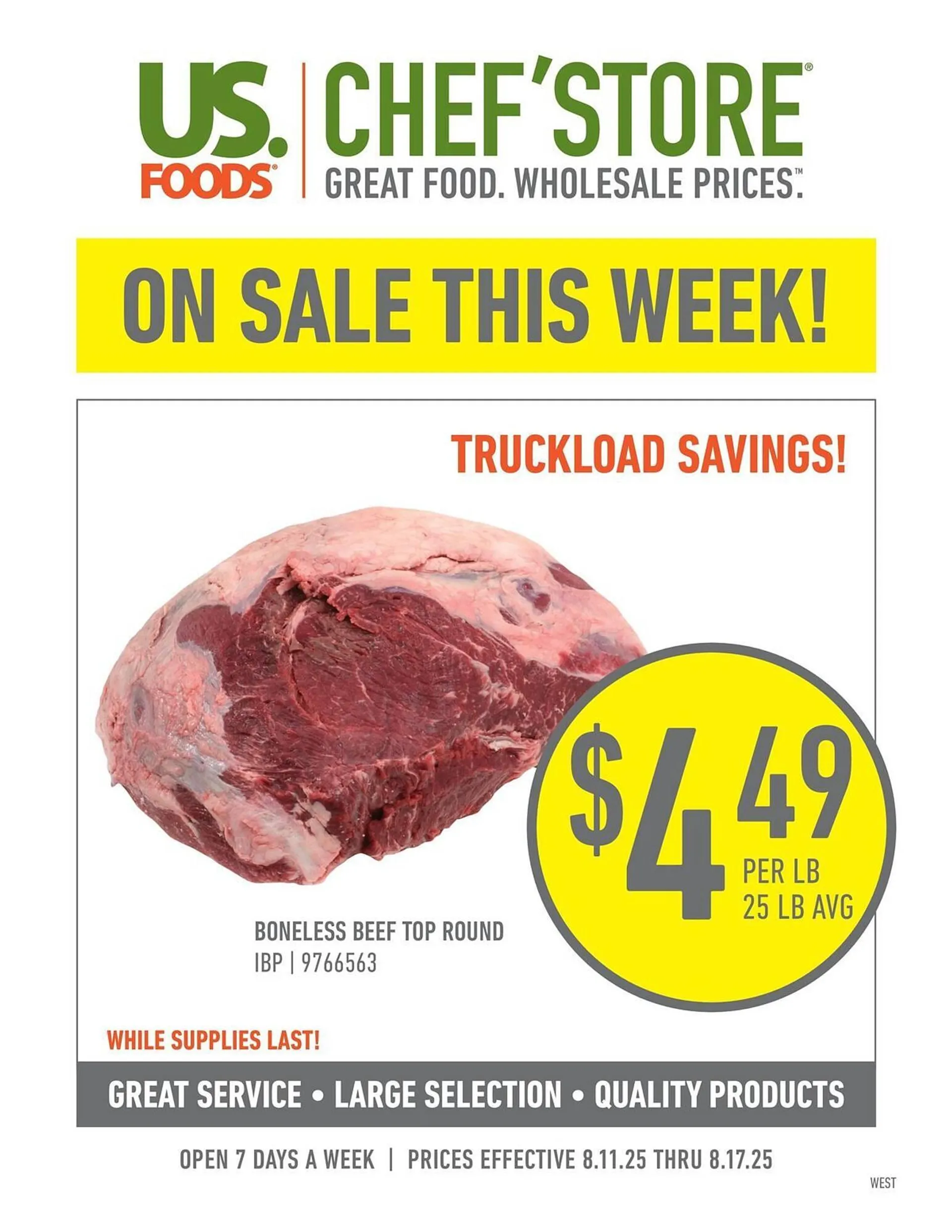 Weekly ad US Foods Chef's Store Weekly Ad from August 11 to August 17 2025 - Page 1