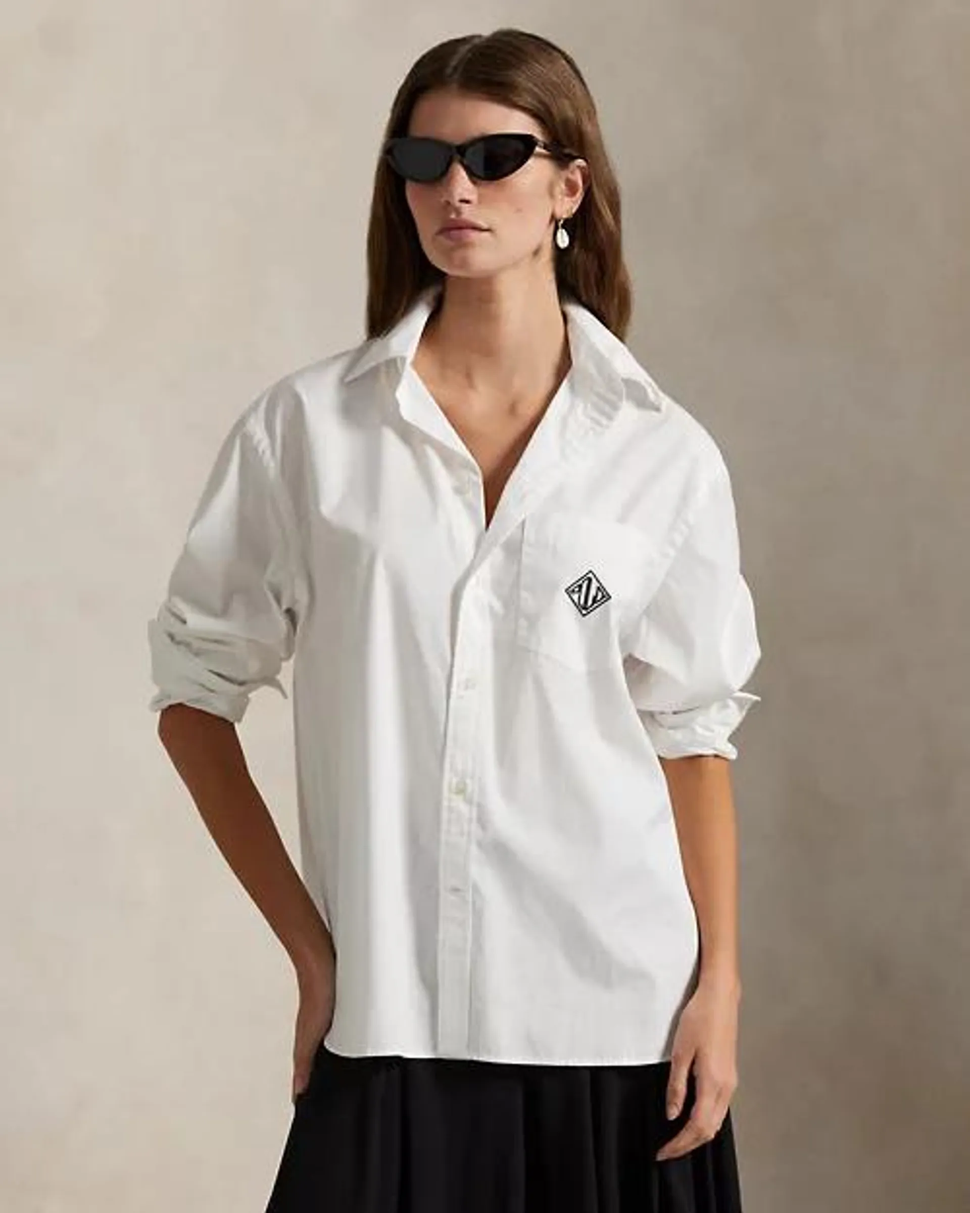 Oversize Fit Logo Cotton Shirt