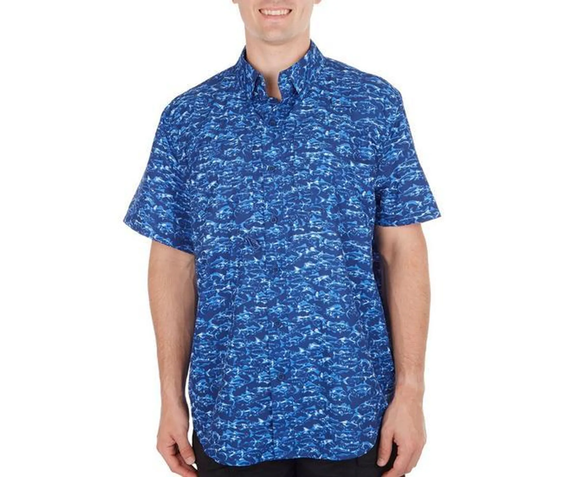 Mens Blue Depths Saltwater II Short Sleeve Shirt